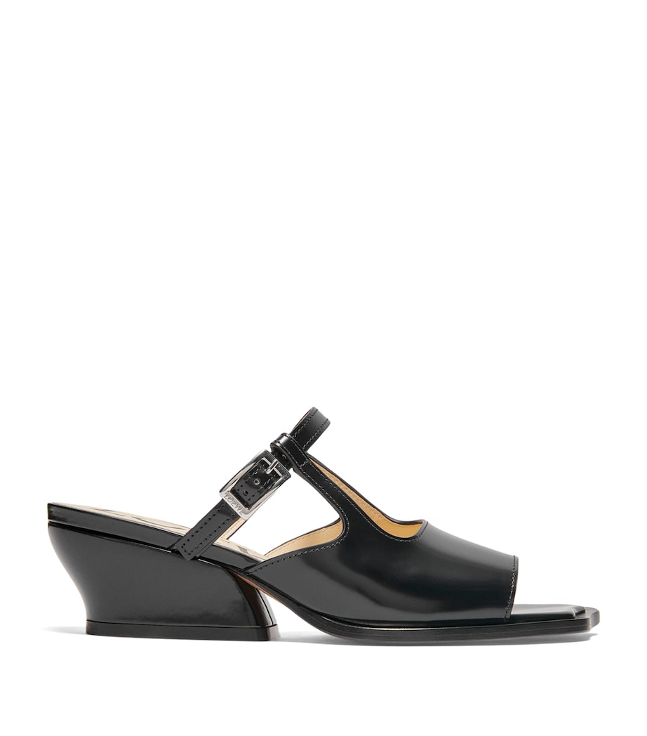LOEWE Leather Onda Mary Jane Mules 45 Black Image 1