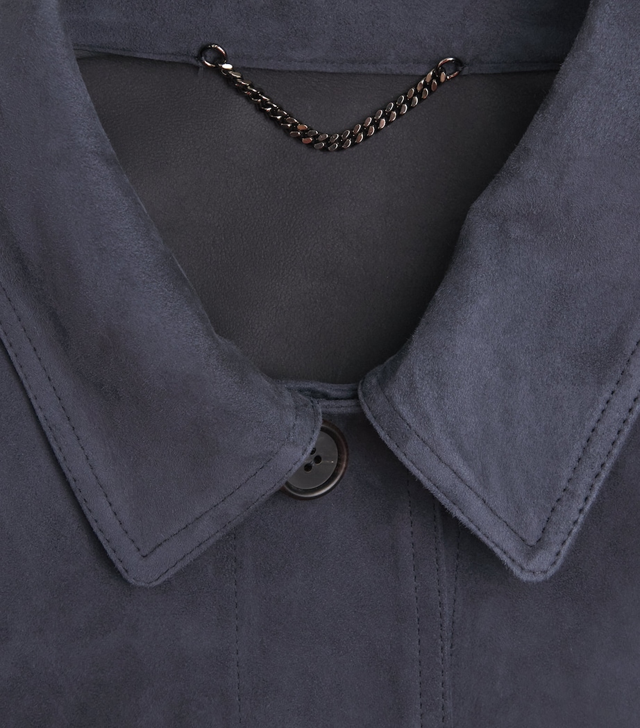 Fioroni Cashmere Mens Suede Bomber Jacket Navy Image 6