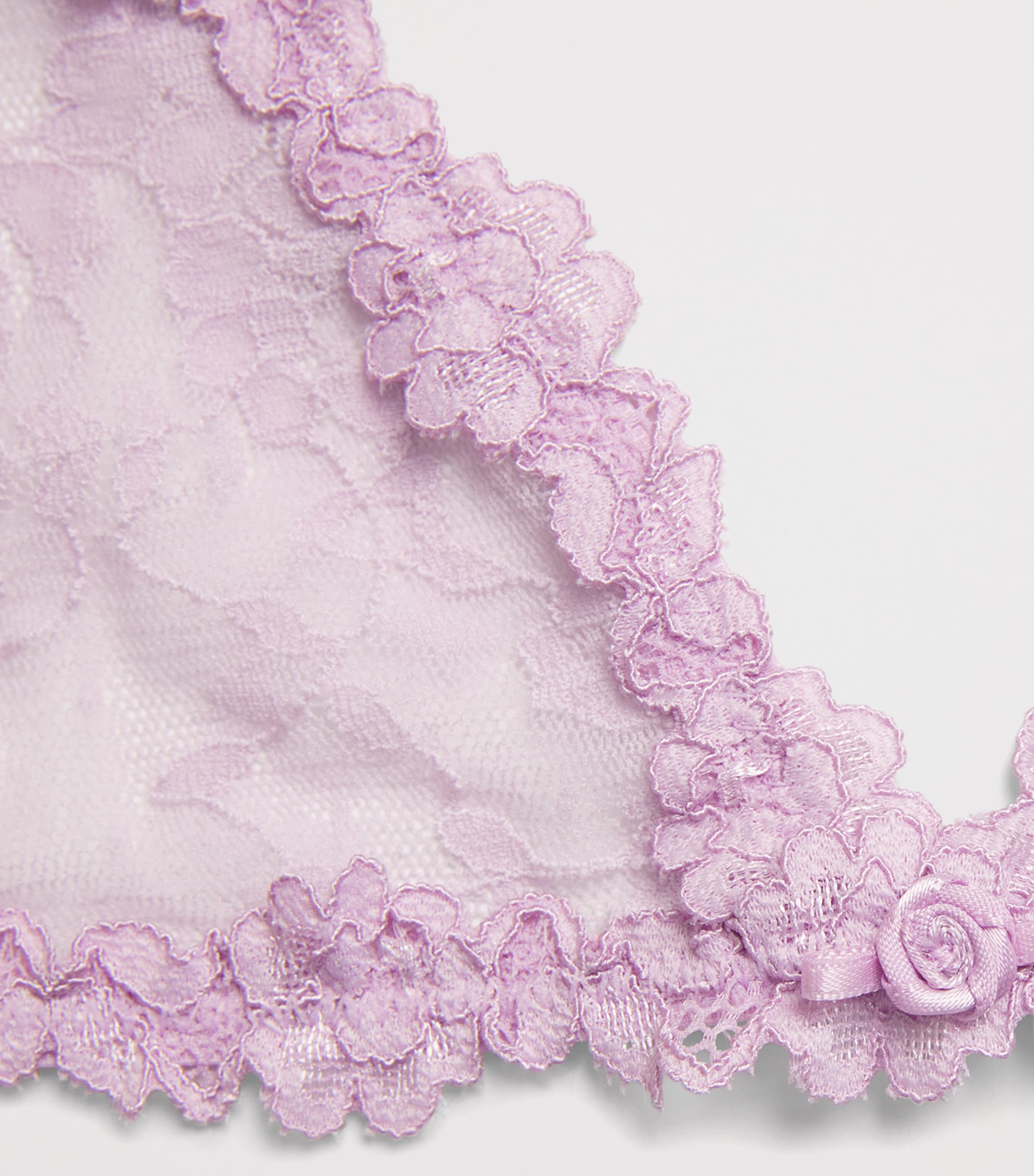 Stretch Lace Triangle Bralette BABY PINK Image 4