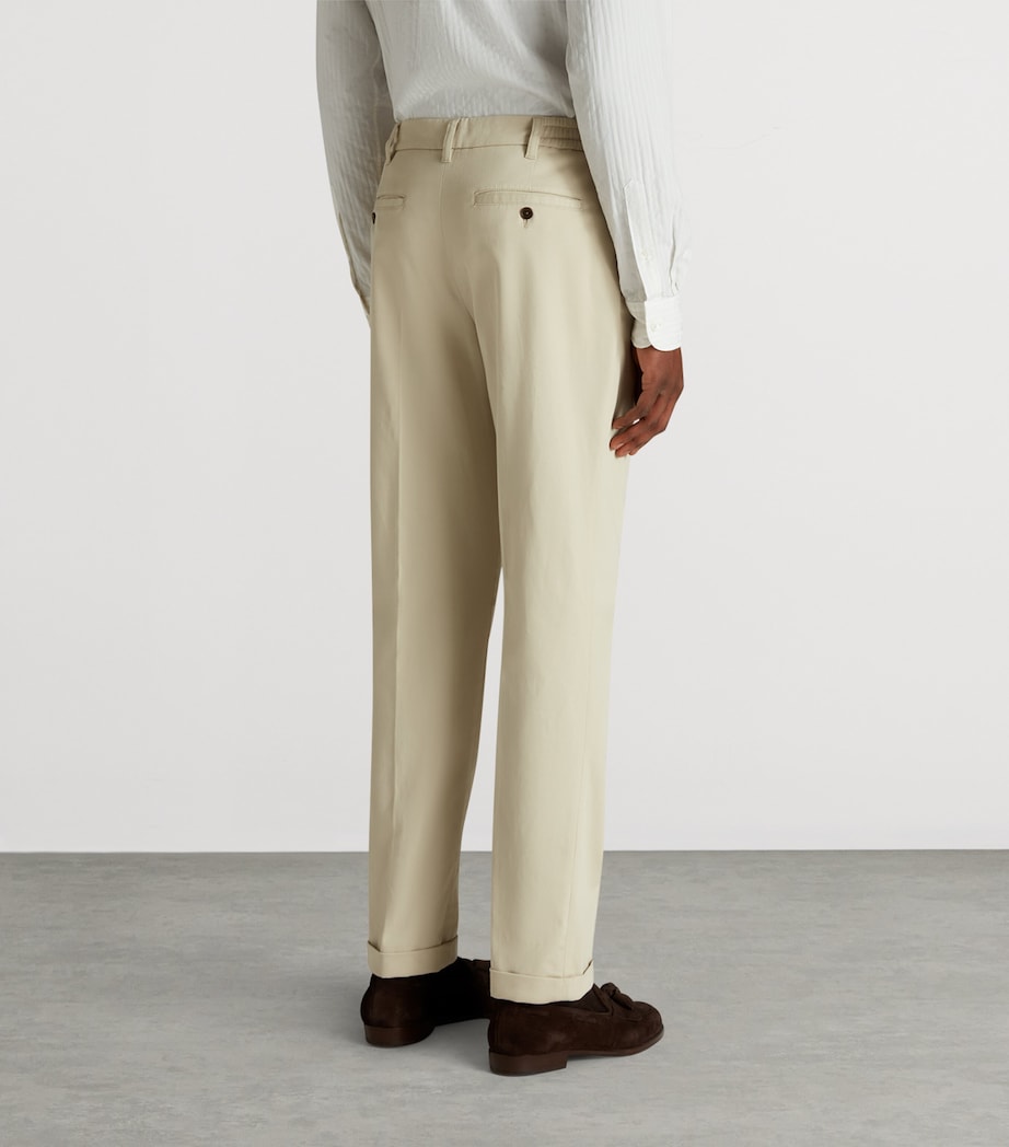 Stretch-Cotton Twill Double-Pleat Chinos 270STONE Image 4