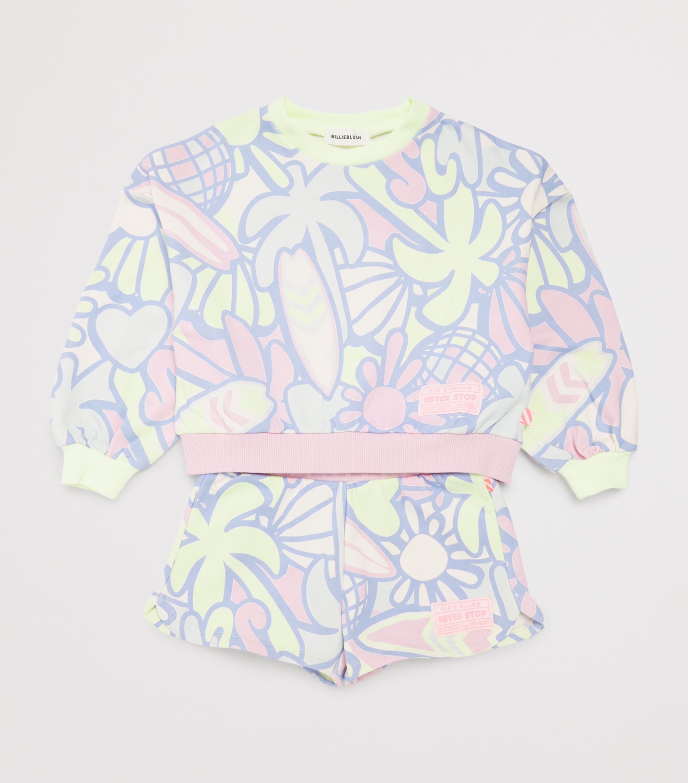 Cotton Floral Print Sweatshirt (2-12 Years) 552GREEN LEMON Image 3