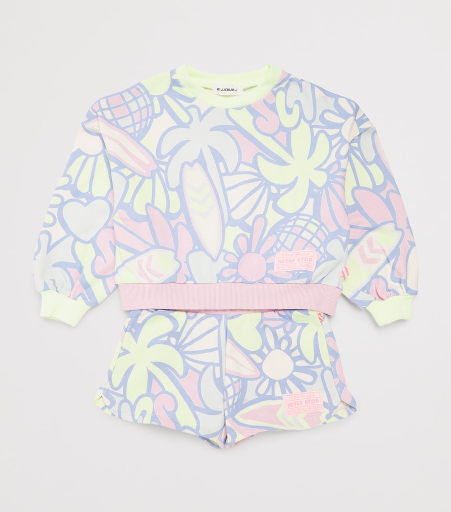 Cotton Floral Print Sweatshirt (2-12 Years) 552GREEN LEMON Image 3
