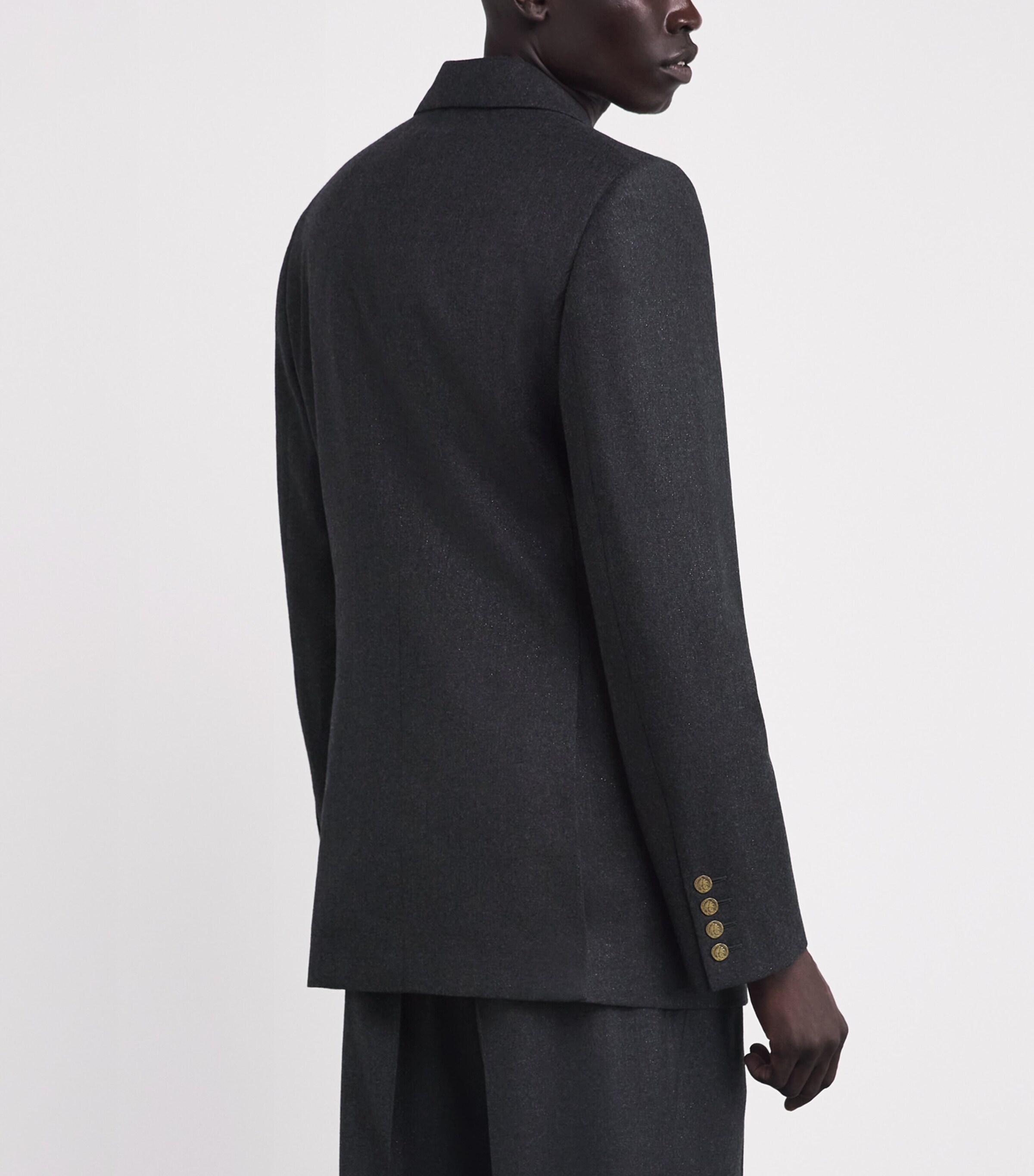 Virgin Wool-Blend Captain Blazer P403 CHARCOAL Image 4