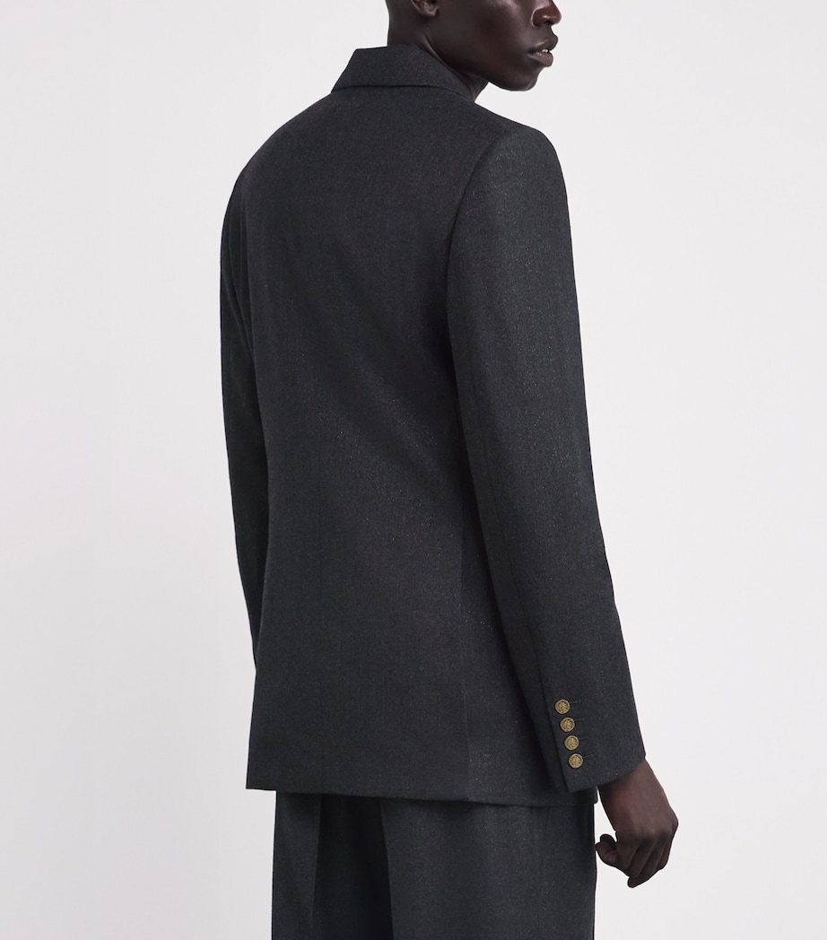 Virgin Wool-Blend Captain Blazer P403 CHARCOAL Image 4