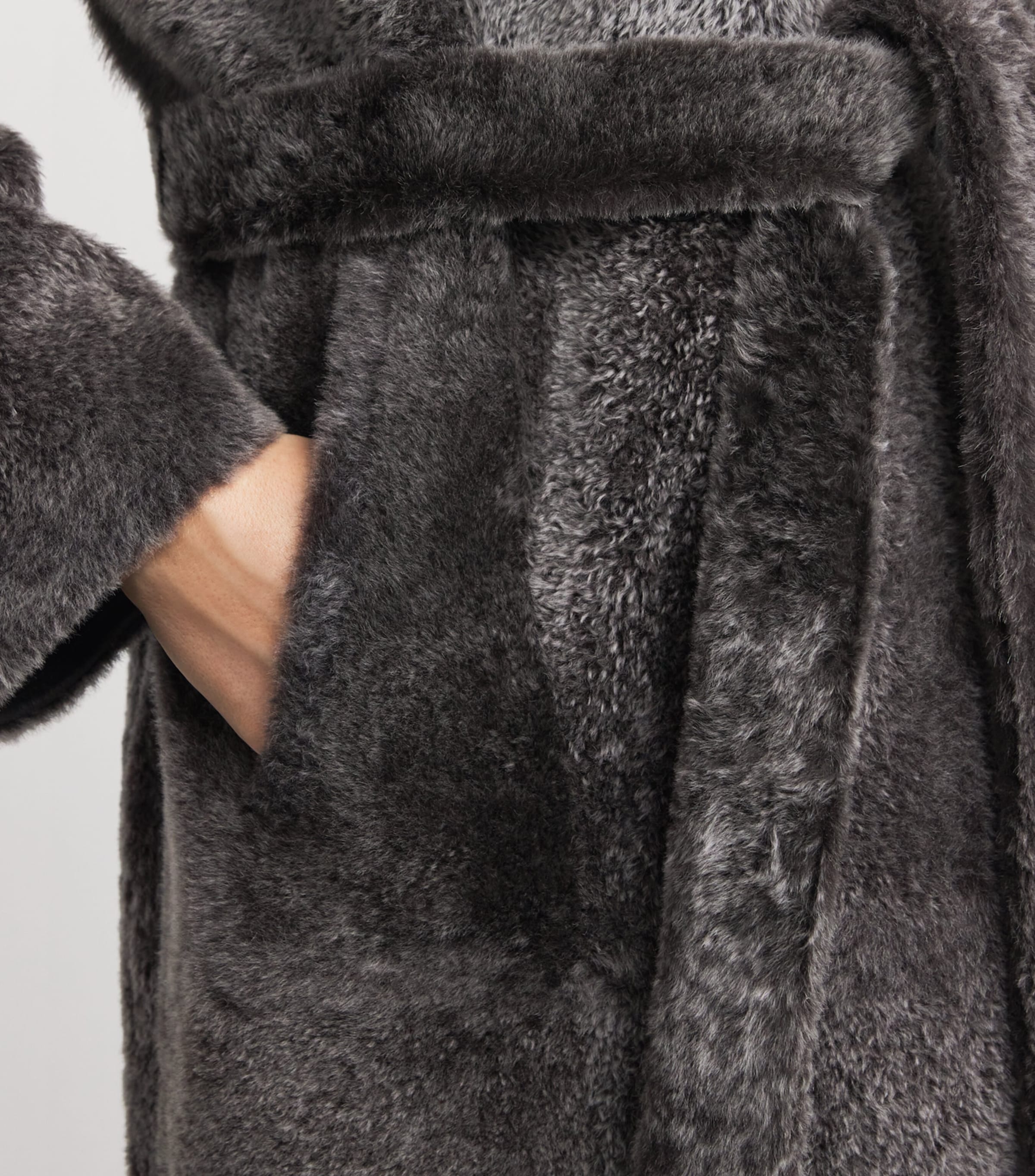 Lamb Fur Double-Breasted Coat A9135 Image 4