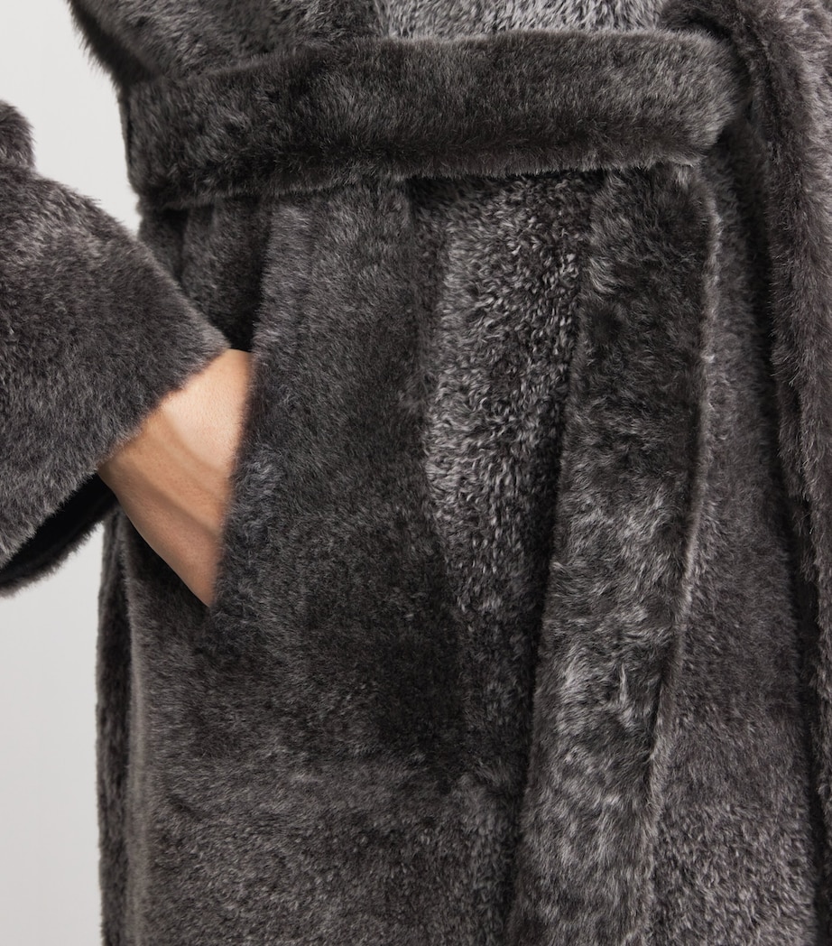 Lamb Fur Double-Breasted Coat A9135 Image 4