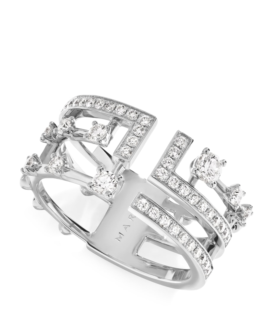 White Gold and Diamond Avenues Ring WHITE GOLD Image 1