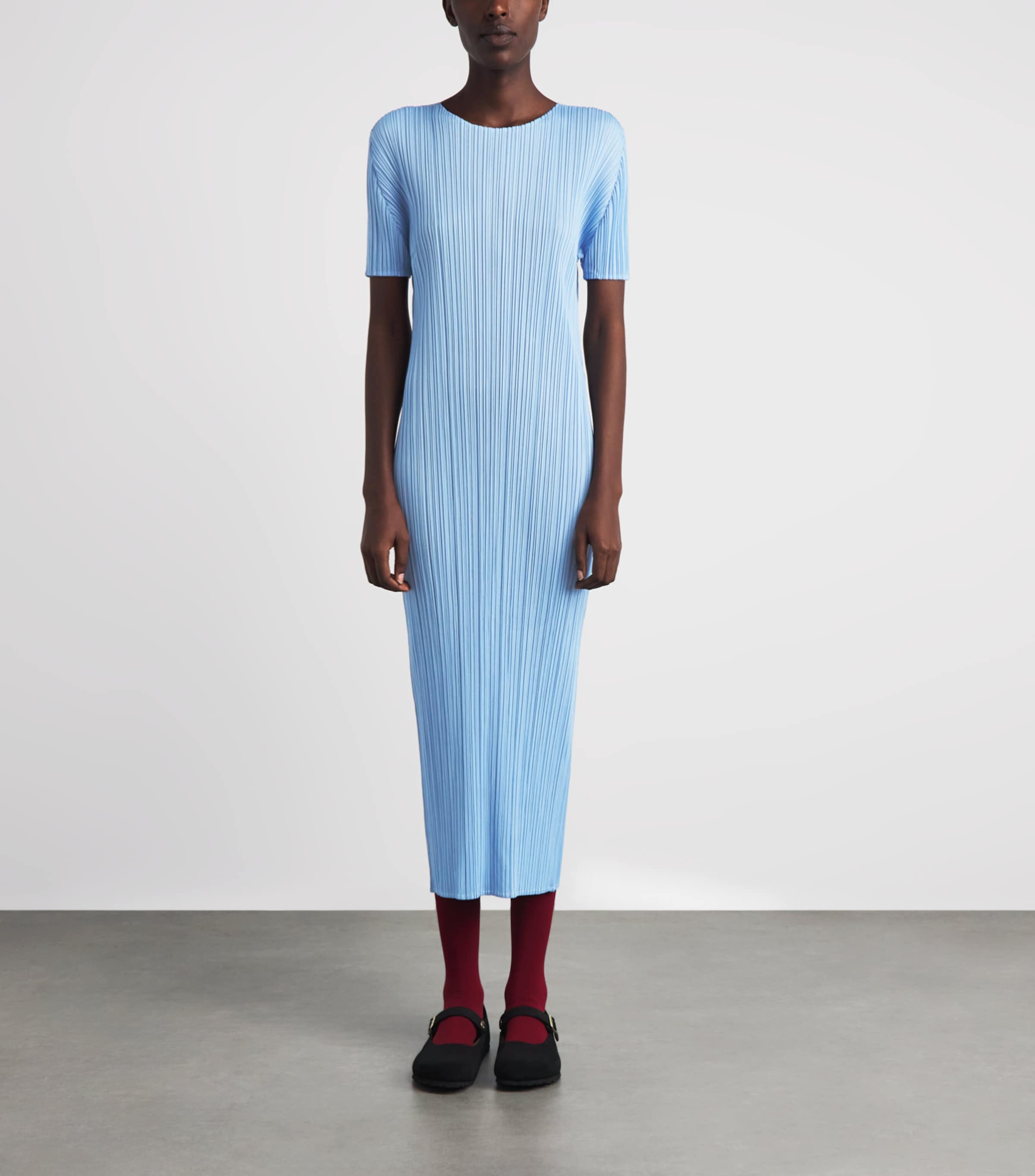 Pleats Please Issey Miyake Womens Monthly Colors August Midi Dress Light Blue Image 4