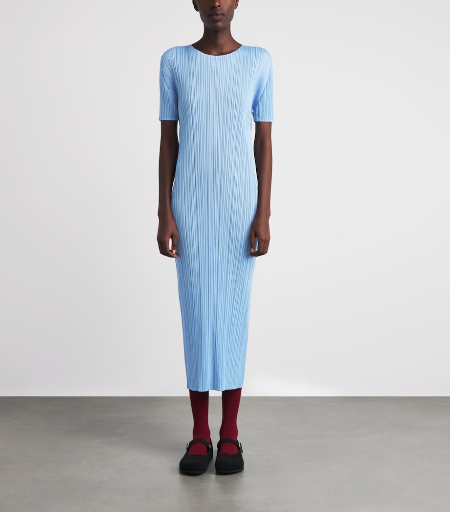 Pleats Please Issey Miyake Womens Monthly Colors August Midi Dress Light Blue Image 4