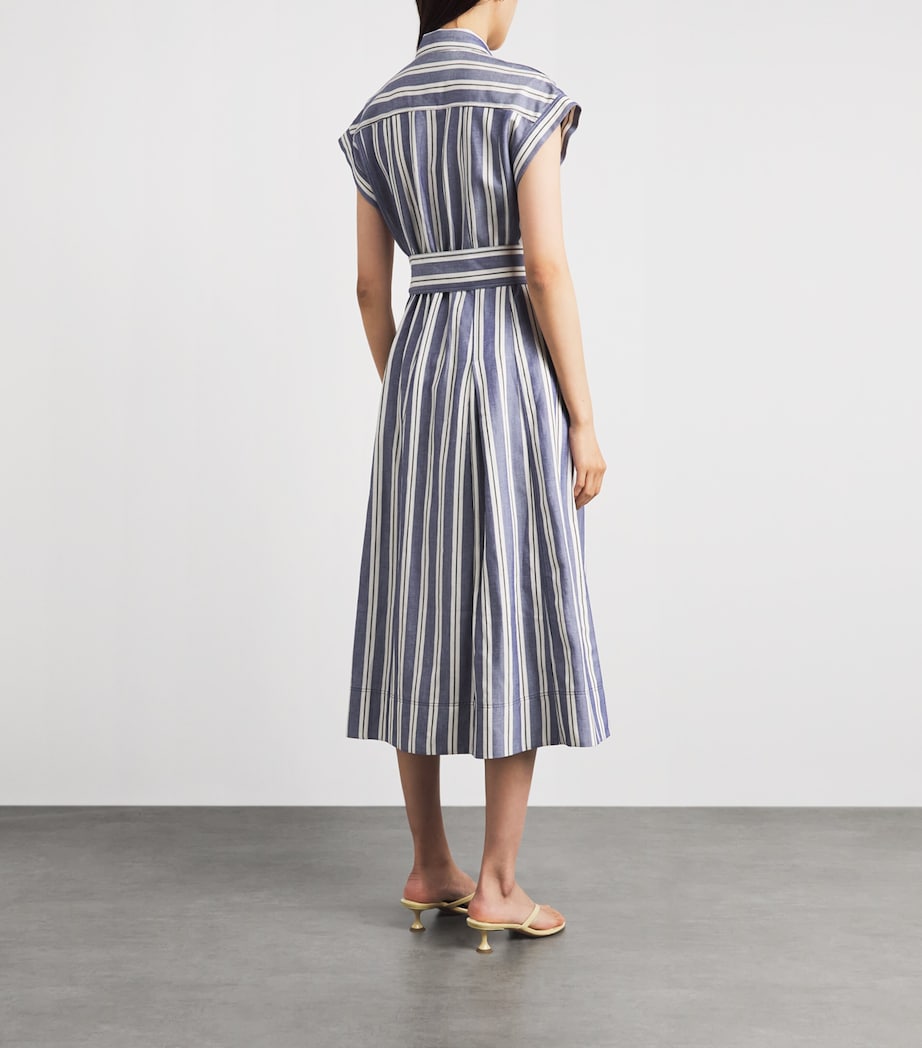 ME+EM Womens Stripe Midi Shirt Dress Blue/multi Image 4