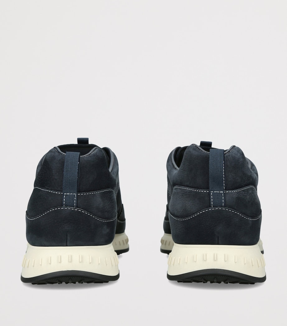 John Lobb Nubuck Leather Stream Elastic Sneakers Navy Image 4