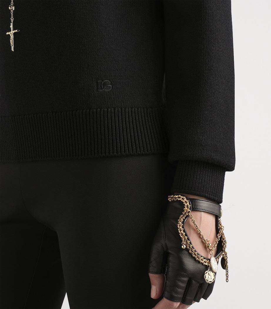 Virgin Wool Rollneck Sweater N0000-BLACK Image 6