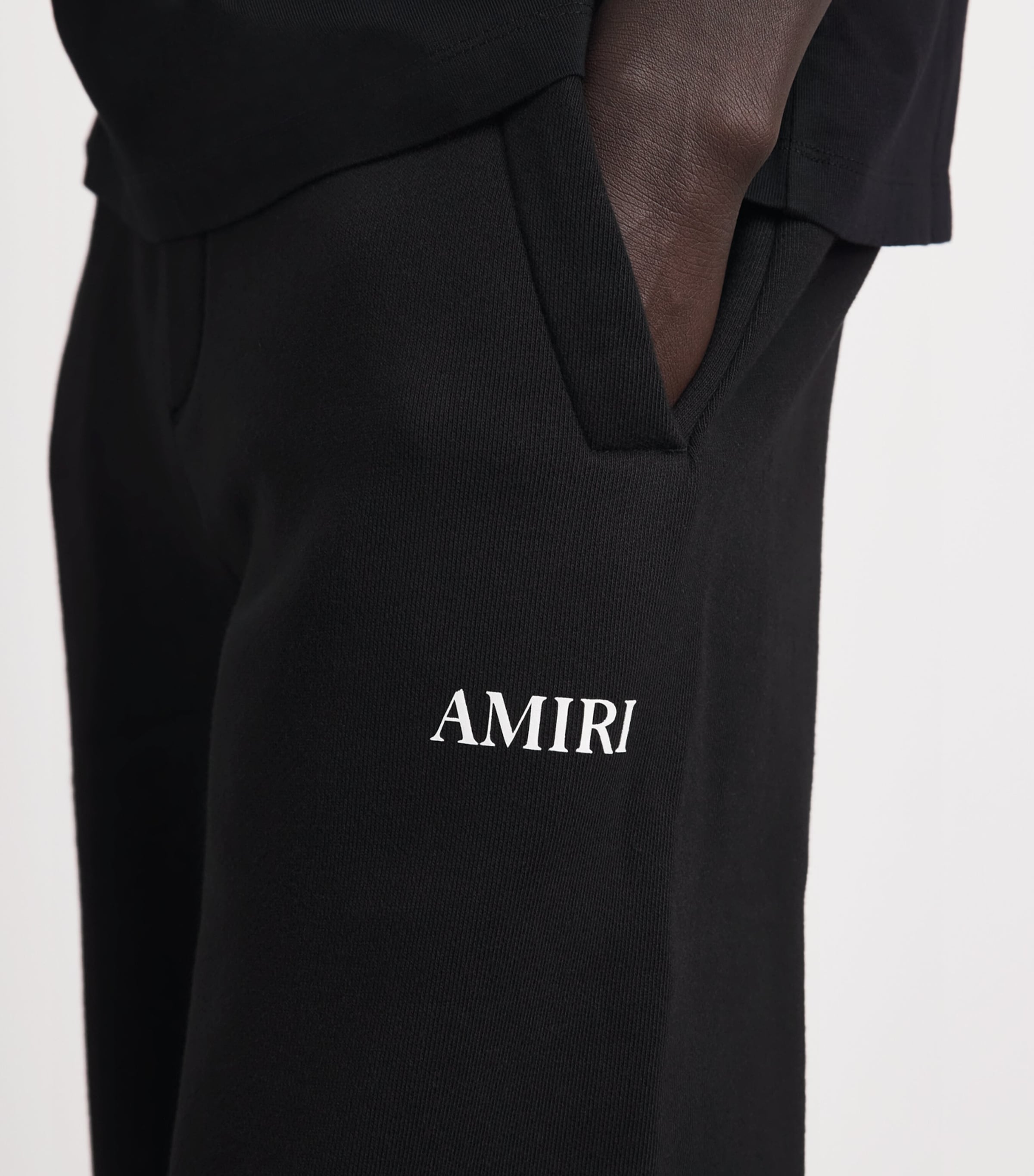 AMIRI Mens Cotton Relaxed Logo Sweatpants Black Image 3