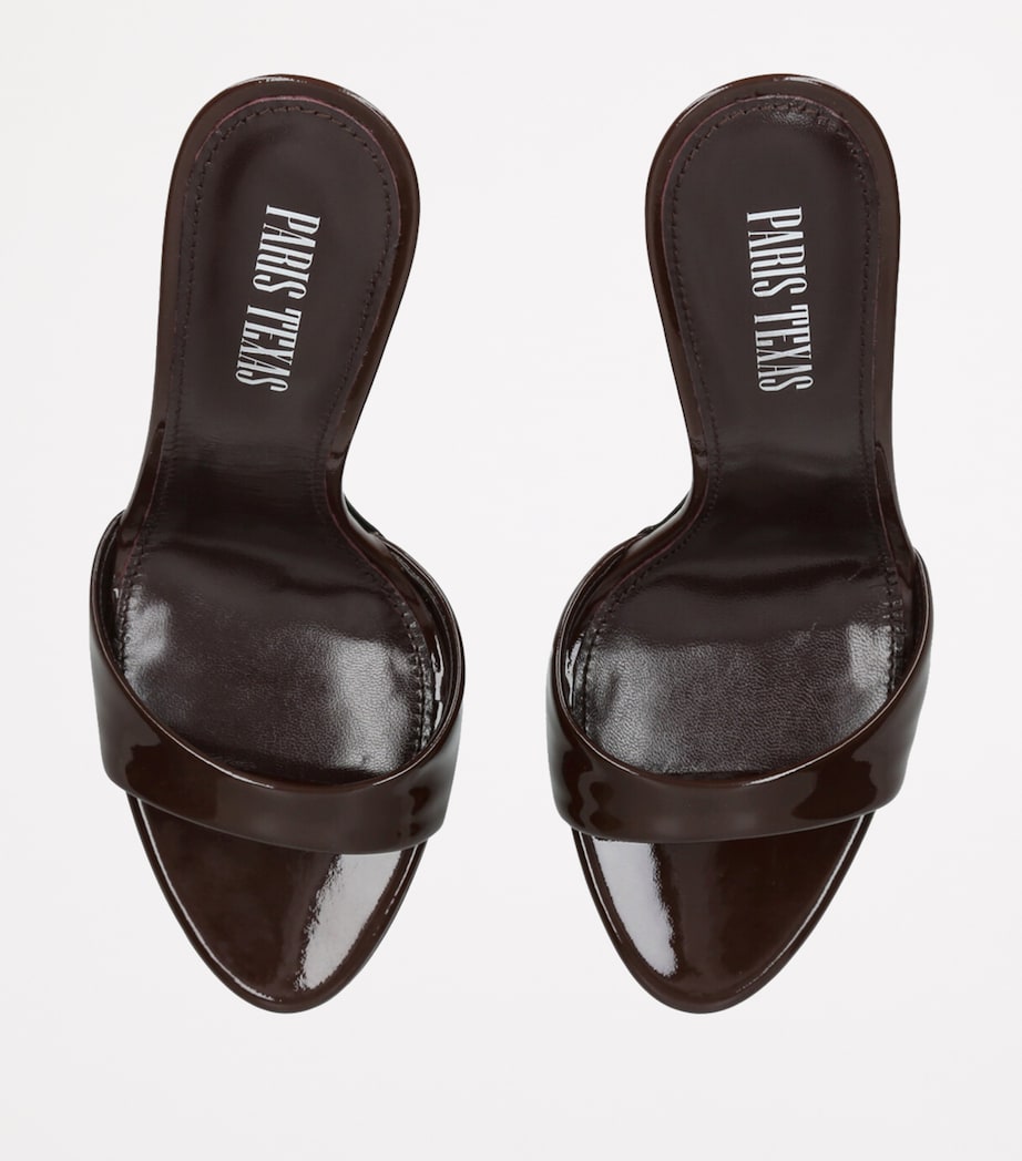 Patent Leather Lidia Mules 105 DARK BROWN Image 4