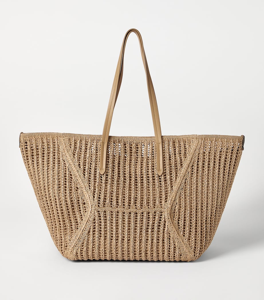 Brunello Cucinelli Techno Raffia Knit BC Duo Tote Bag Image 5
