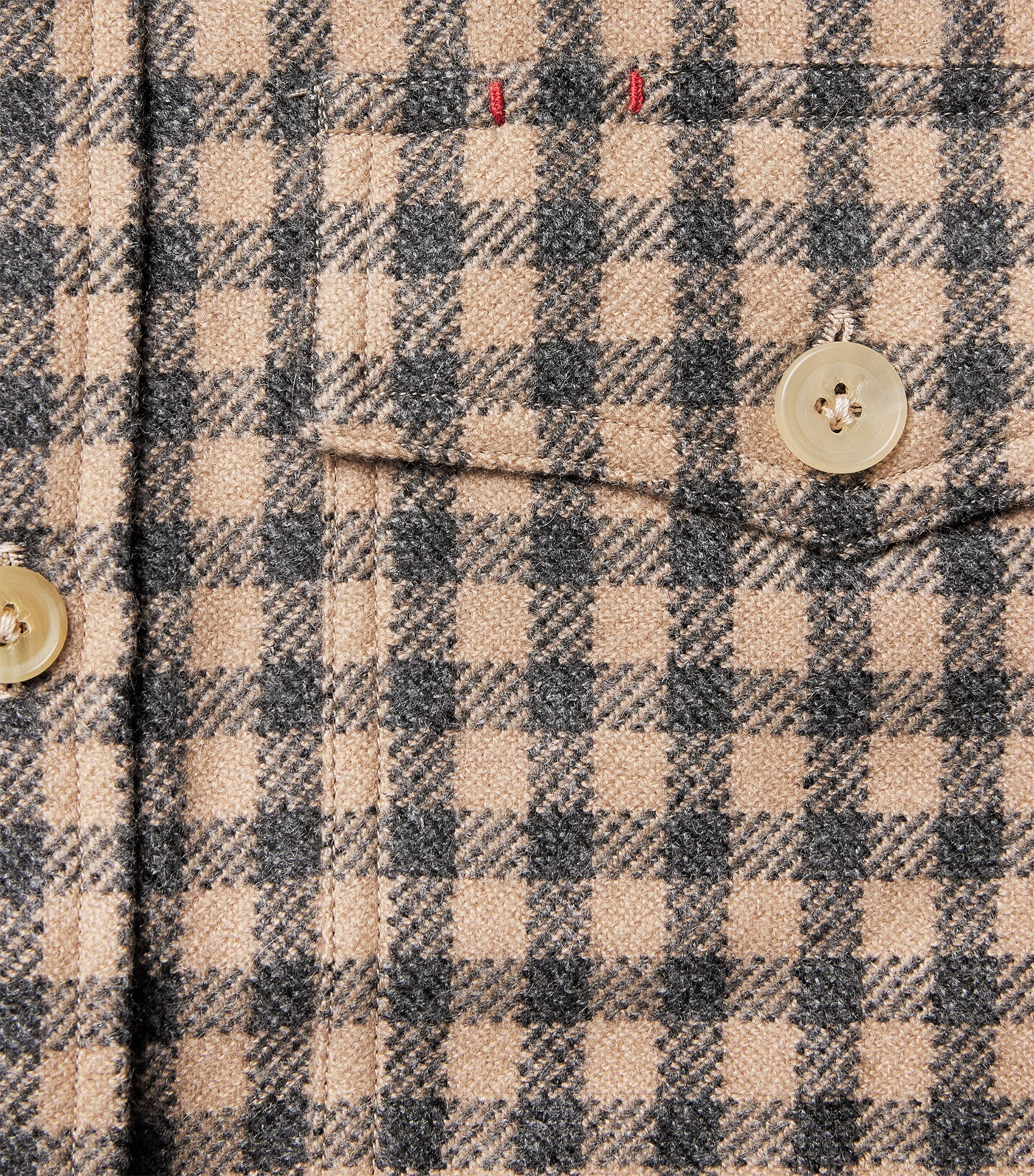Isaia Mens Cashmere Check Overshirt Image 6