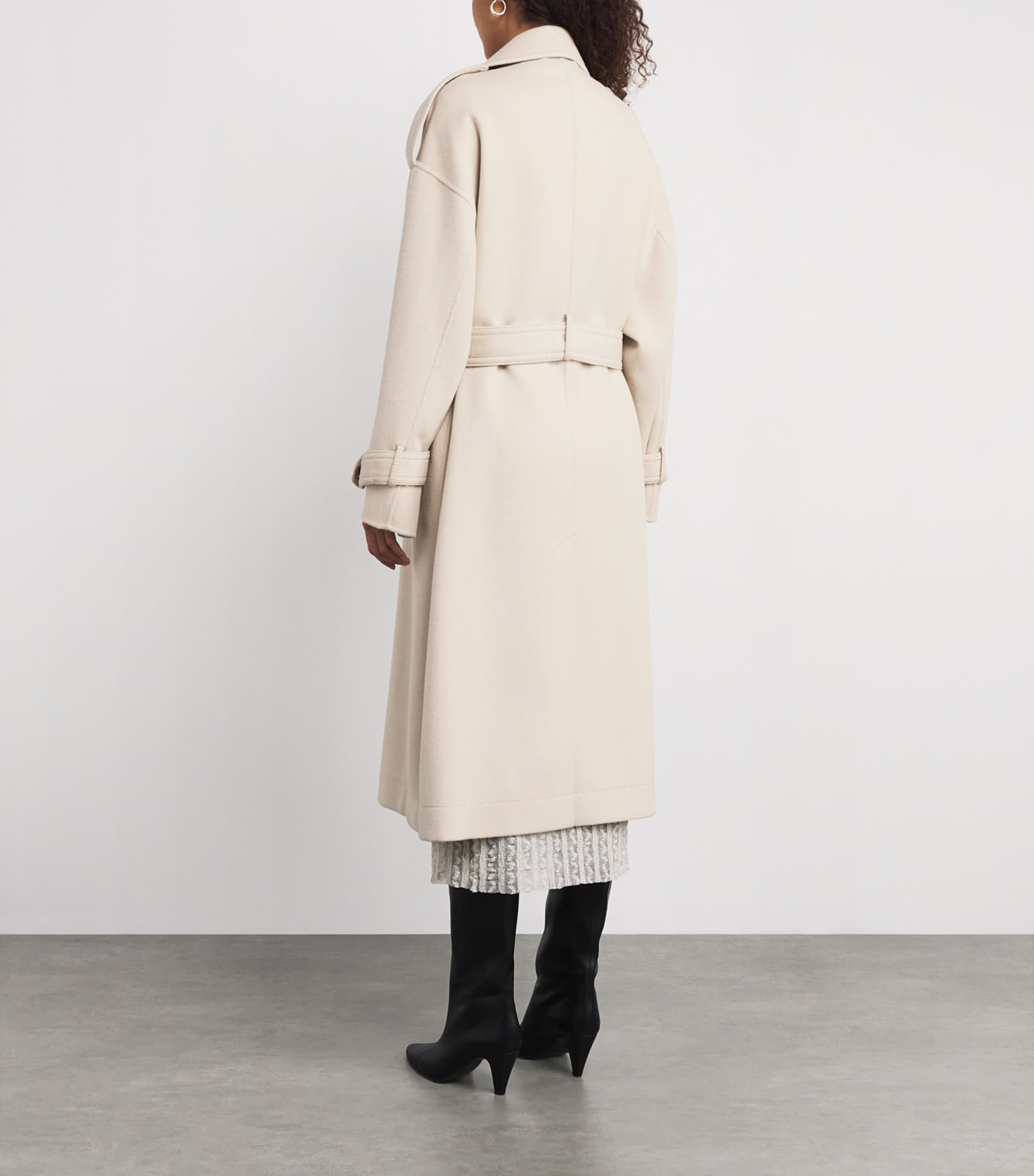 Virgin Wool Double-Breasted Coat CREAM Image 4