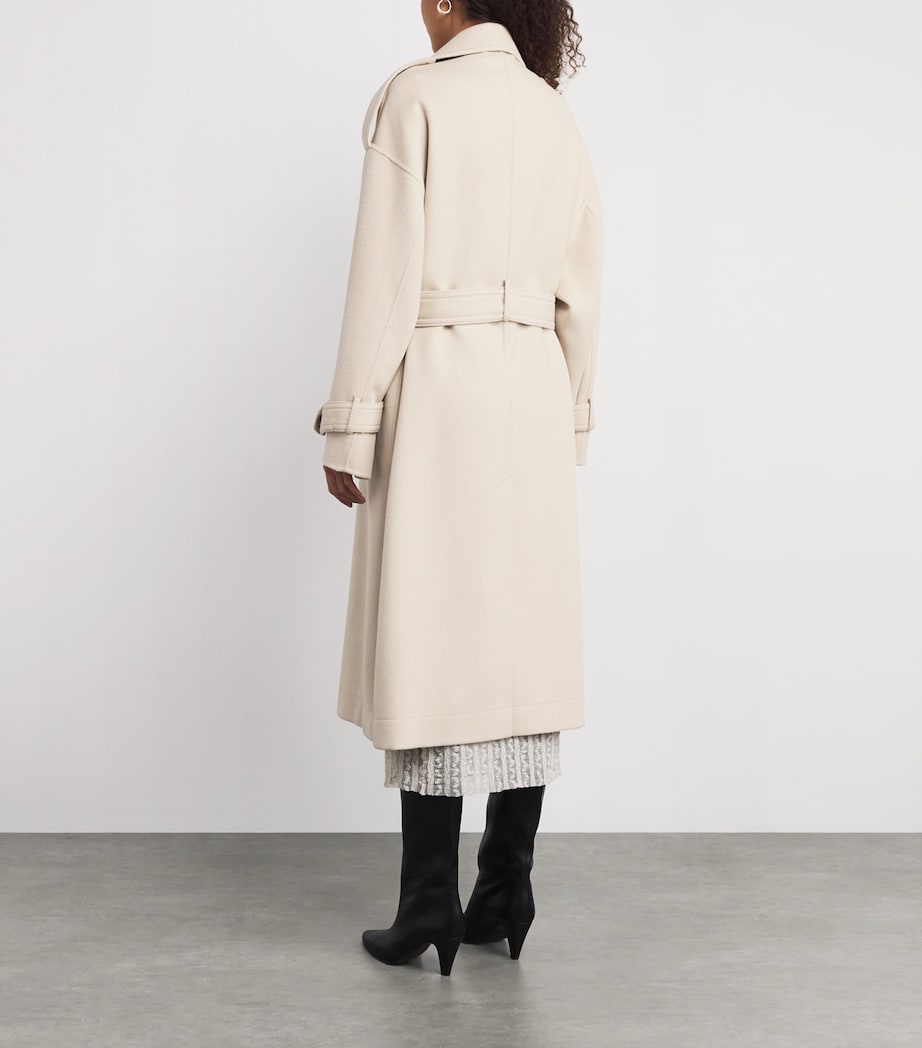 Virgin Wool Double-Breasted Coat CREAM Image 4