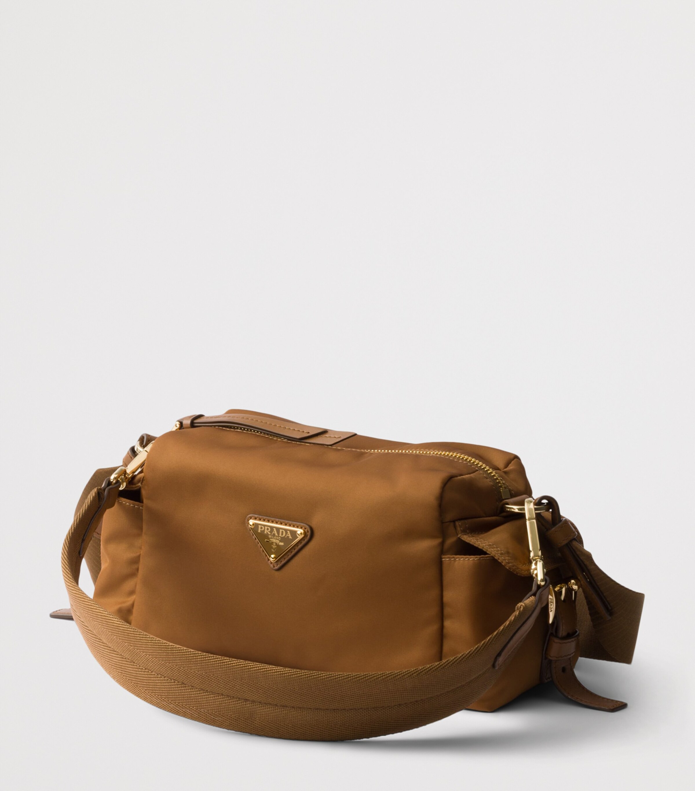 Prada Small Re-Nylon and Leather Explore Shoulder Bag Brown Image 2
