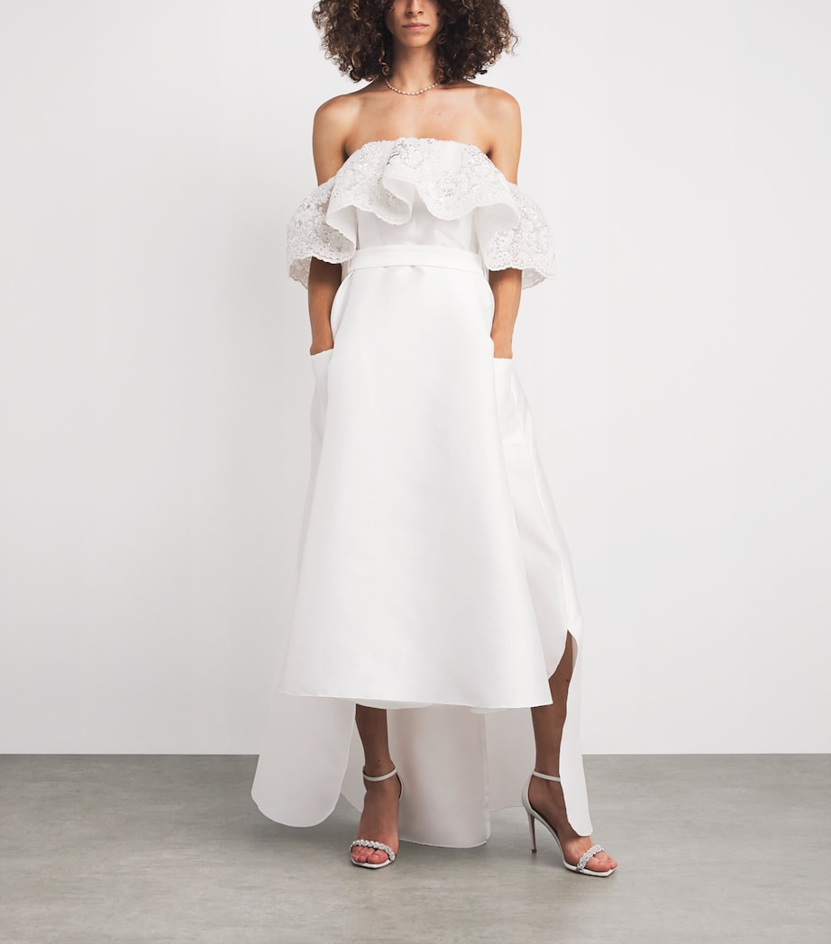 Sequinned Off-The-Shoulder Gown 01 WHITE Image 2