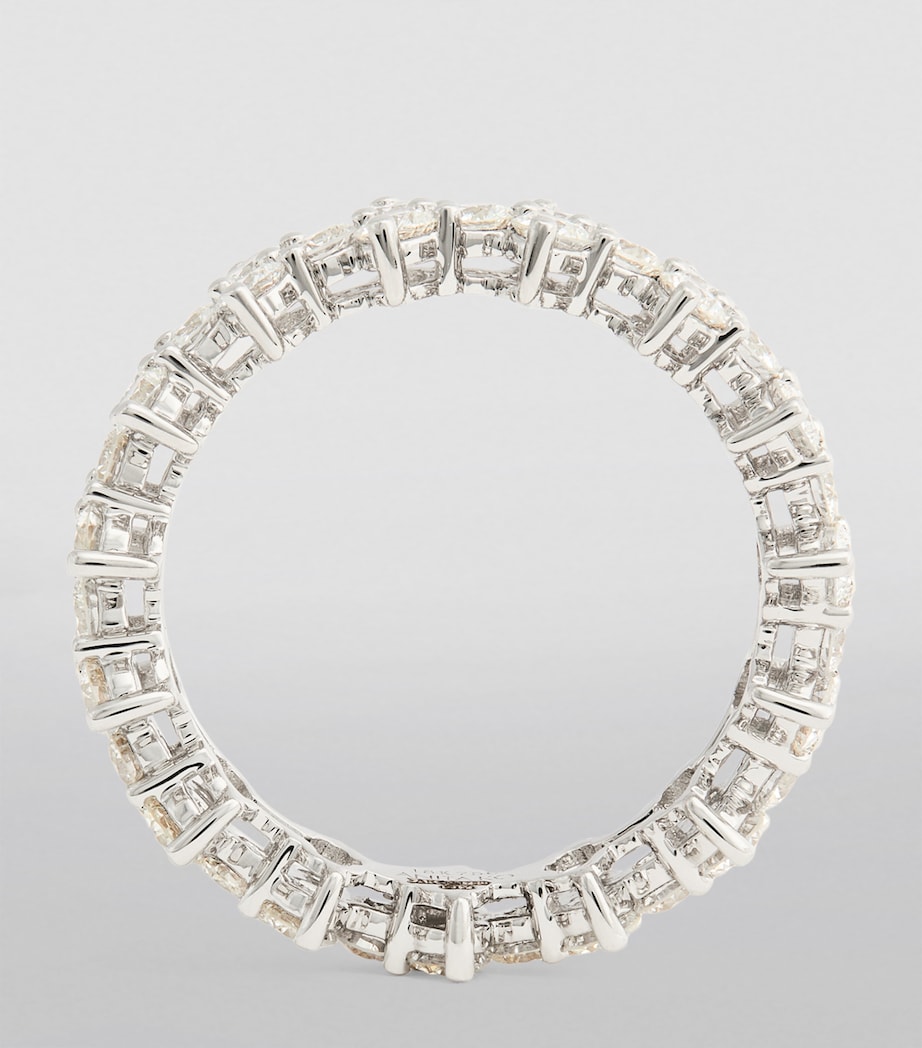 White Gold and Diamond Triangle Eternity Ring WHITE GOLD Image 2