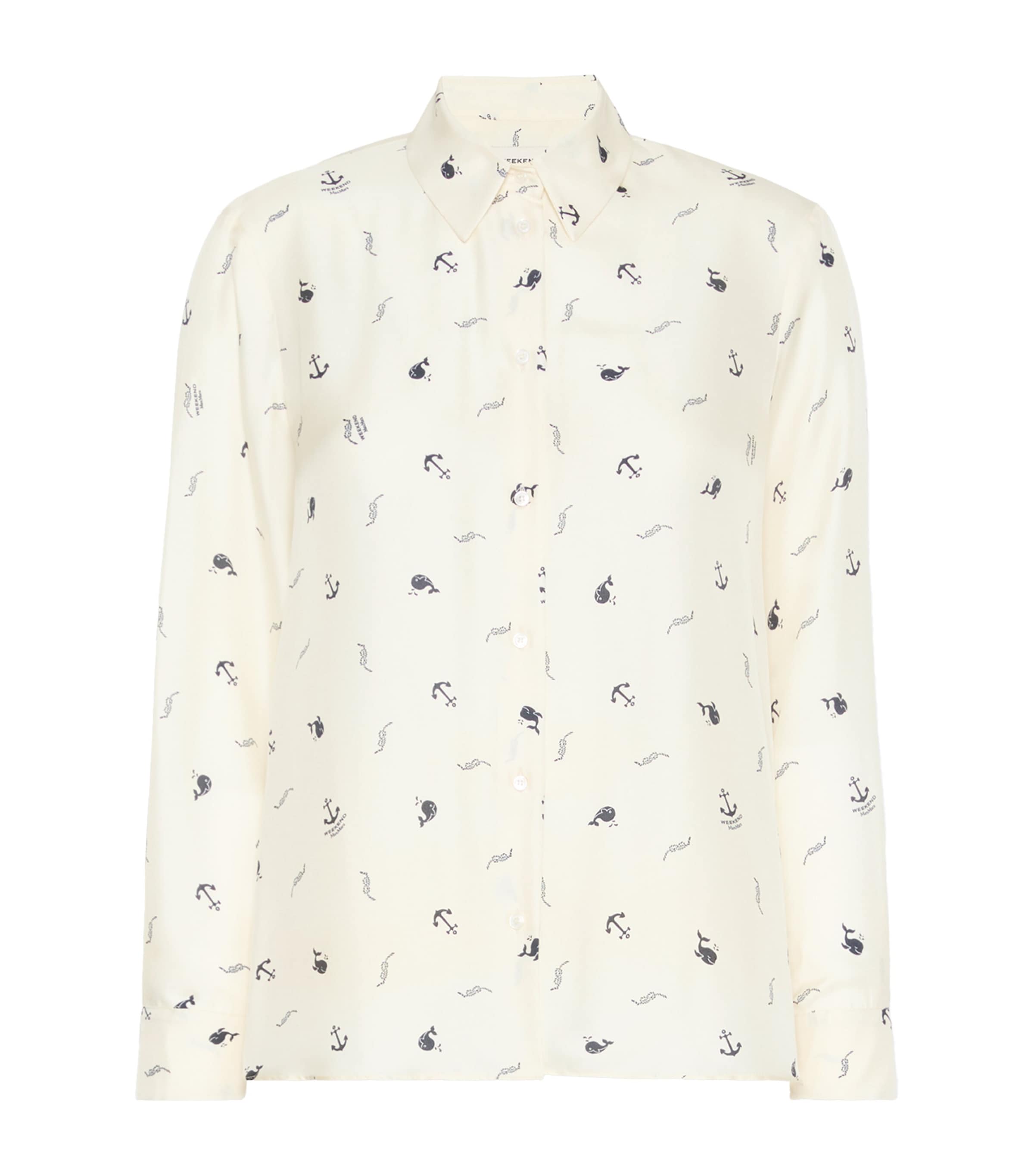 Weekend Max Mara Womens Silk Printed Shirt Ivory Image 1