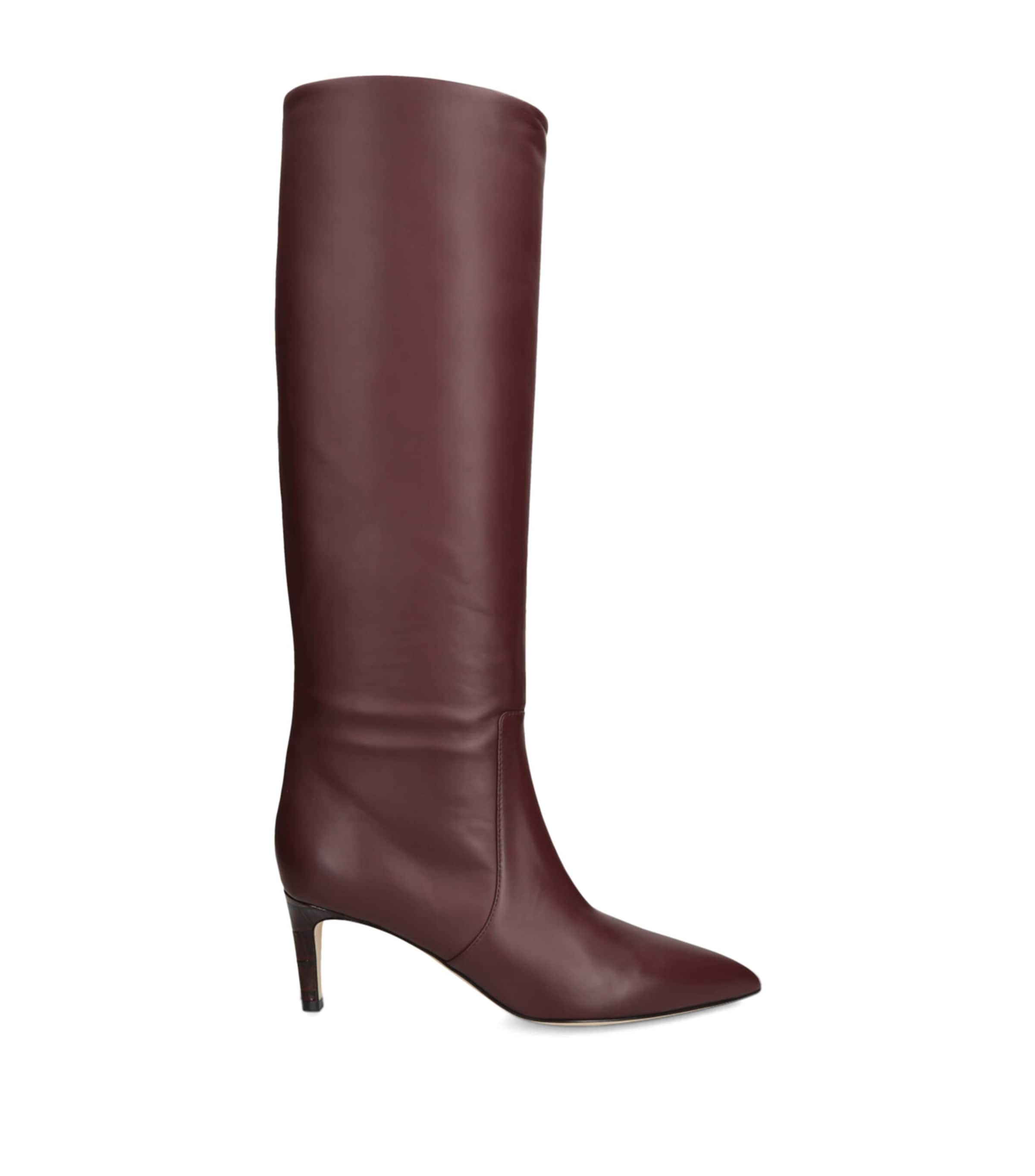 Paris Texas Leather Knee-high Stiletto Boots 60 In Brown