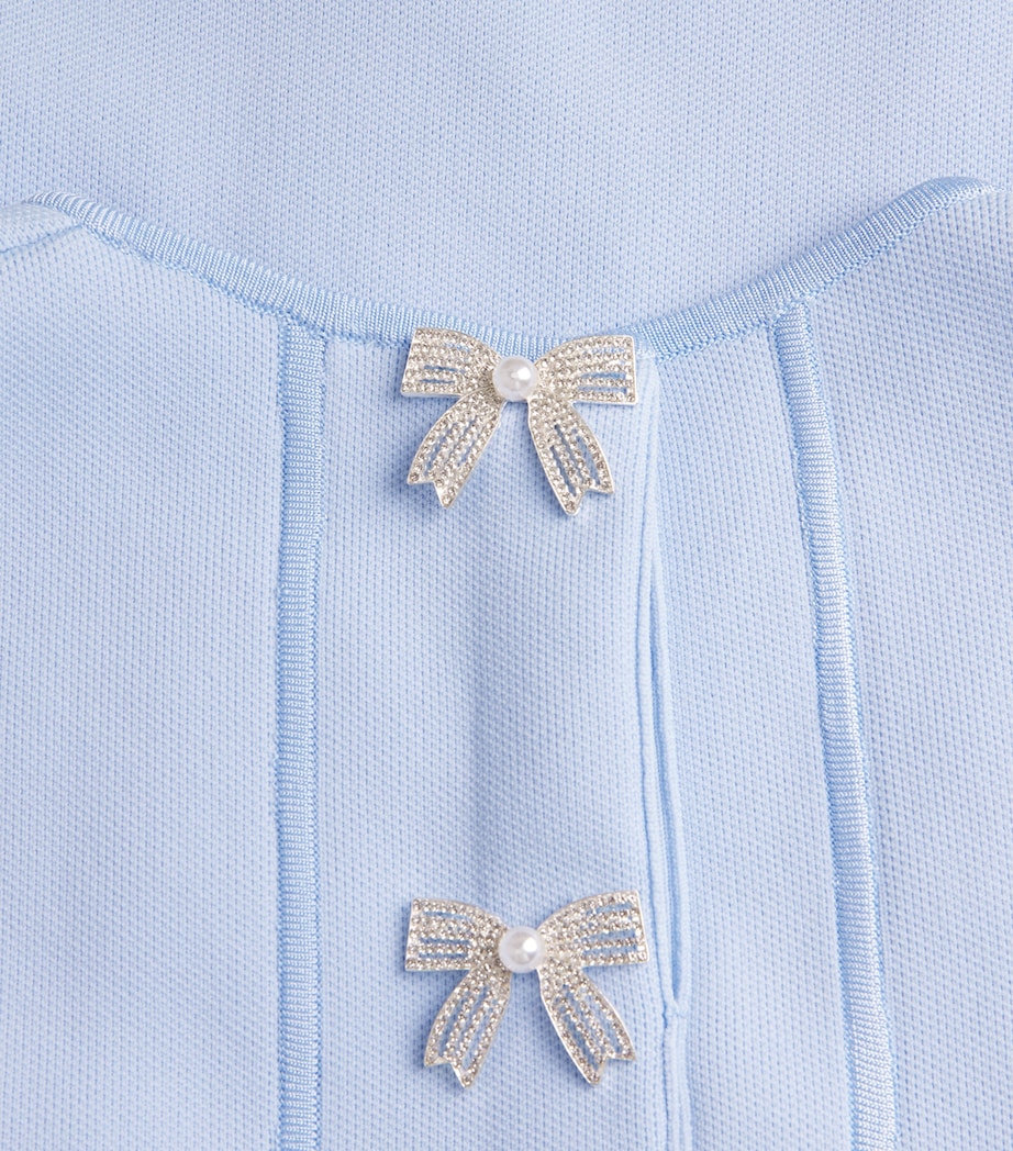 Maje Womens Bow-Detail Mini Dress Blue Sky Image 6