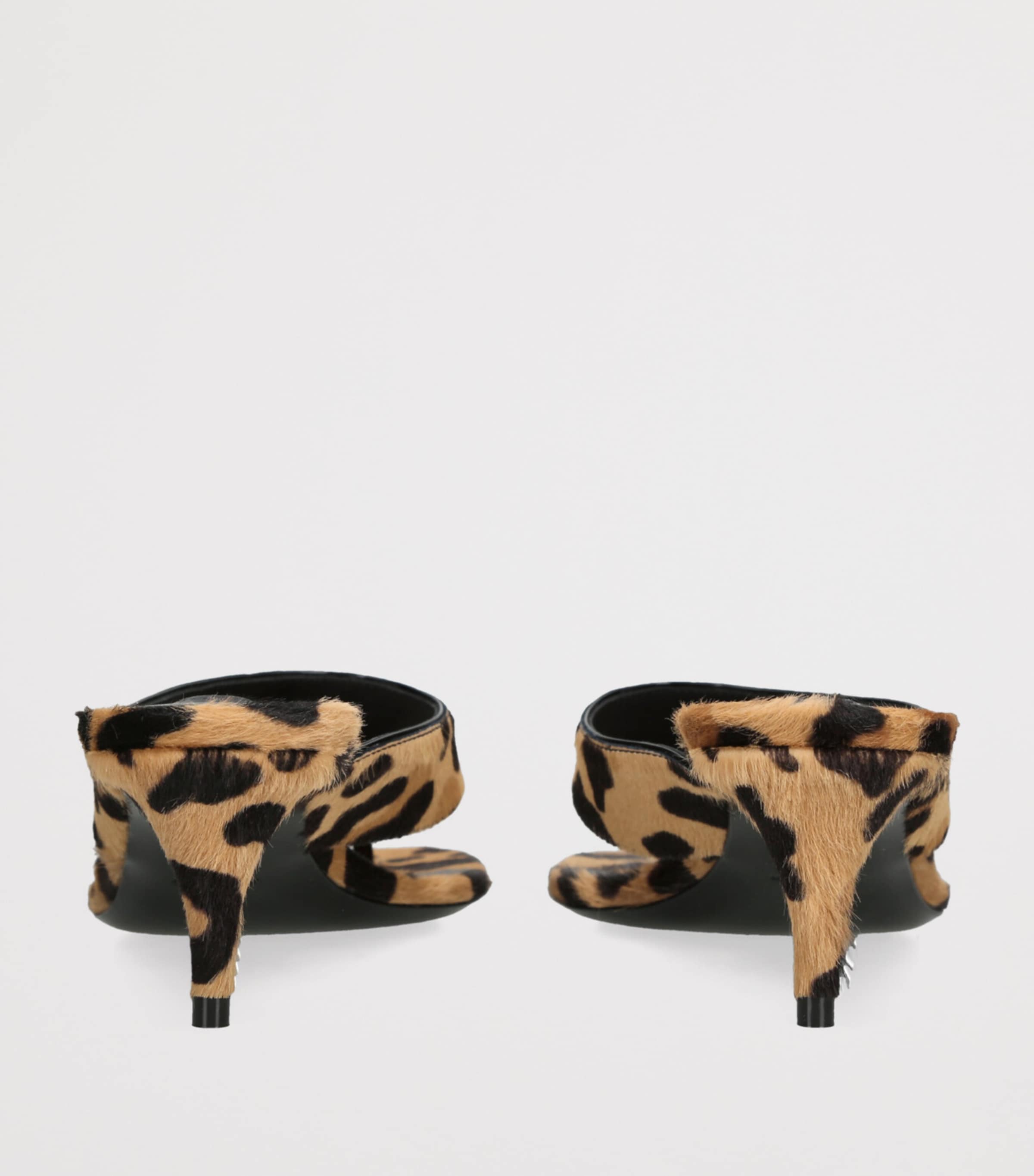 Leopard-Print Heeled Mules 55 DK.BRN COM Image 2
