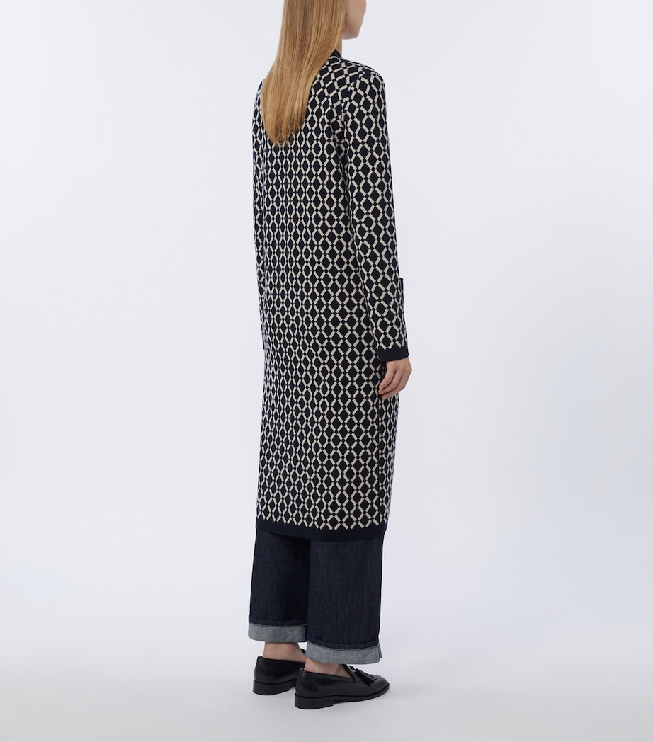 Max Mara Womens Wool Long Cardigan Ultramarine Image 4