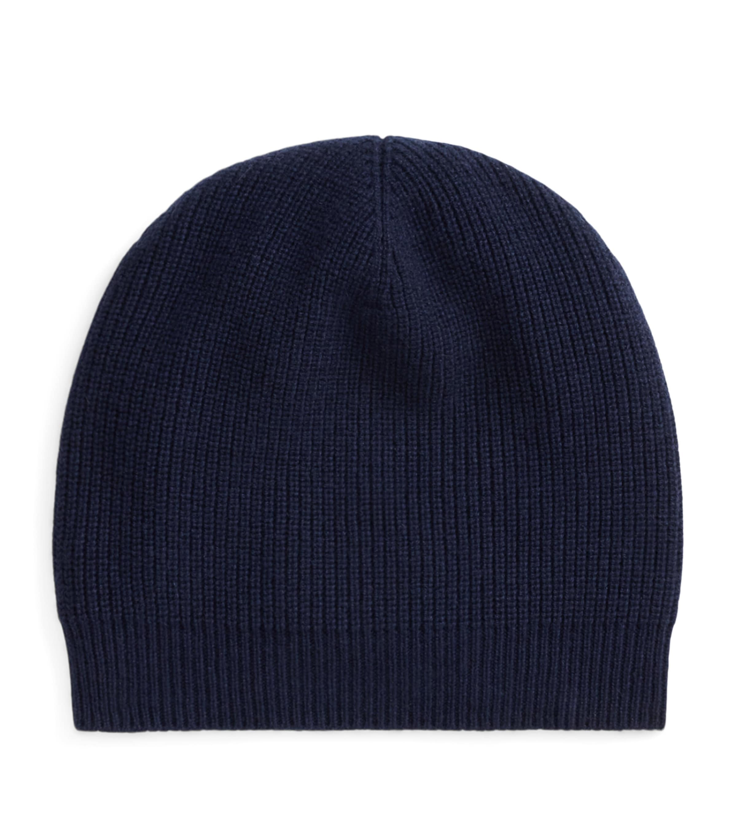 Cashmere Rib-Knit Beanie NAVY-410 Image 1