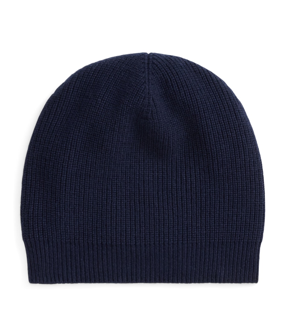 Cashmere Rib-Knit Beanie NAVY-410 Image 1