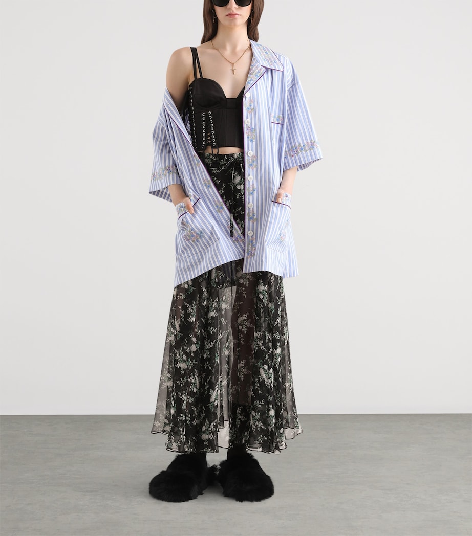 Dolce&Gabbana Womens Silk Chiffon Floral Maxi Skirt Ros/ Image 2