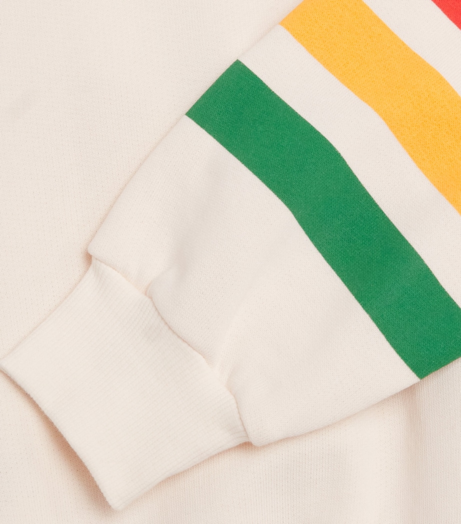 Organic Cotton Bear Stripe Sweatshirt (3-11 Years) OFF-WHITE Image 3