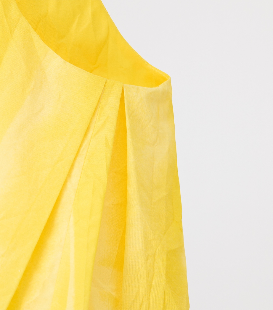 LOEWE Womens Cotton-Blend Scoop-Neck Mini Dress Yellow Image 5