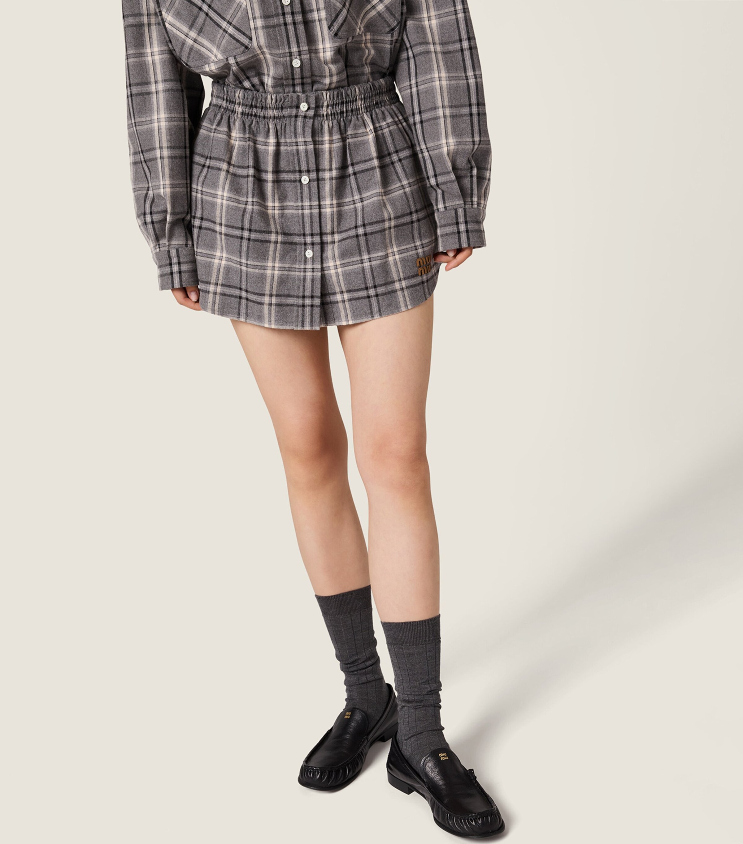 Cotton Flannel Mini Skirt F0480 Image 5