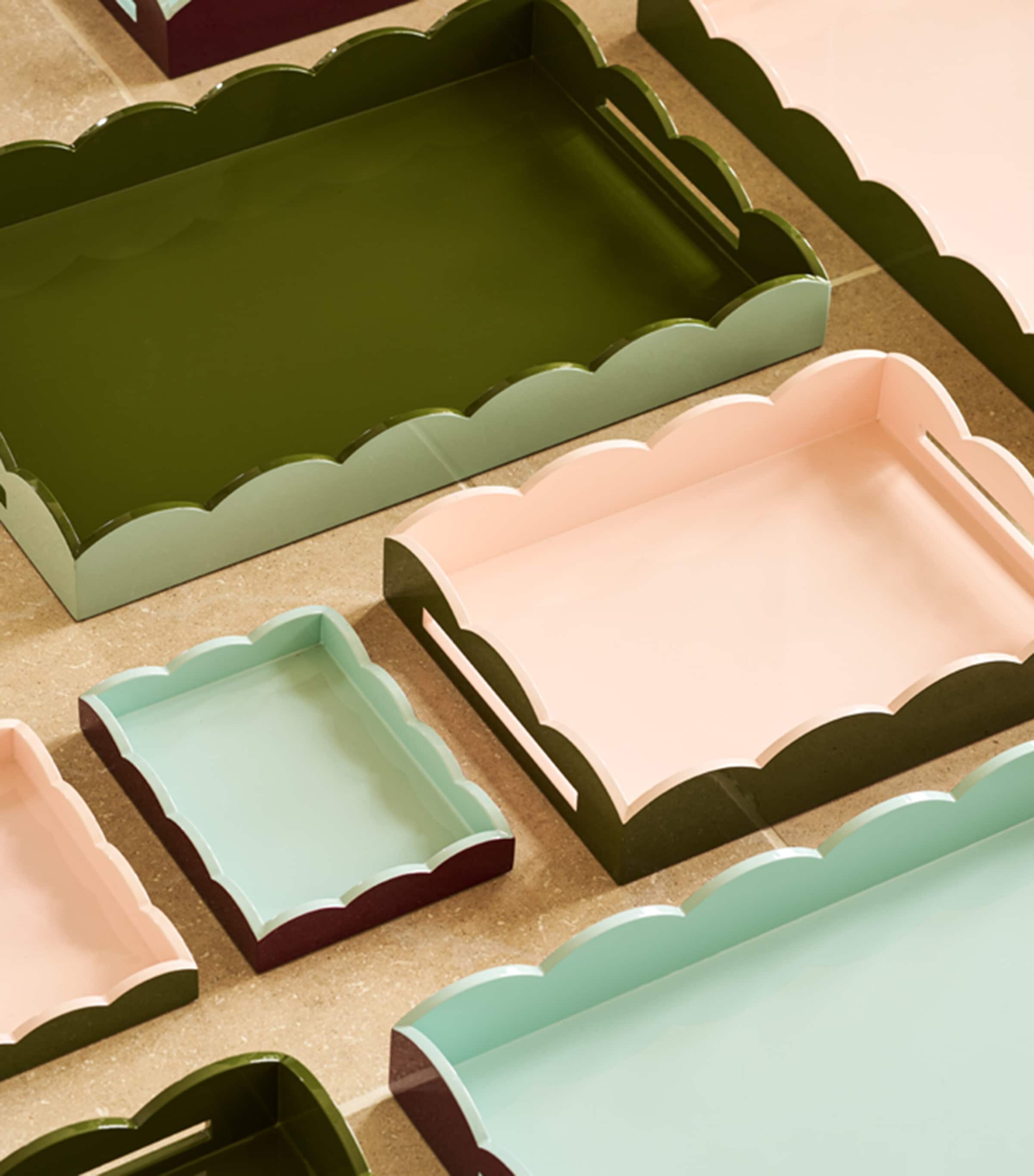 Addison Ross Lacquered Ottoman Tray (33cm x 44cm) Green Image 2