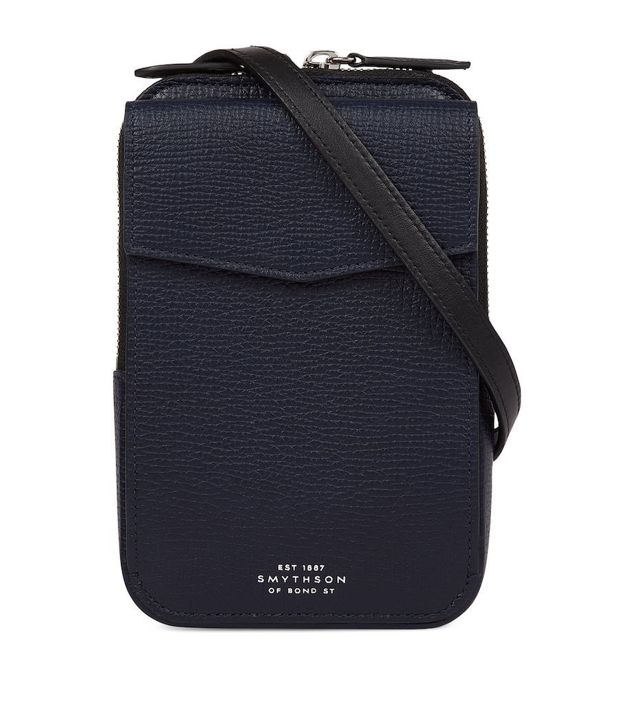 Leather Cross-Body Pouch NAVY Image 1