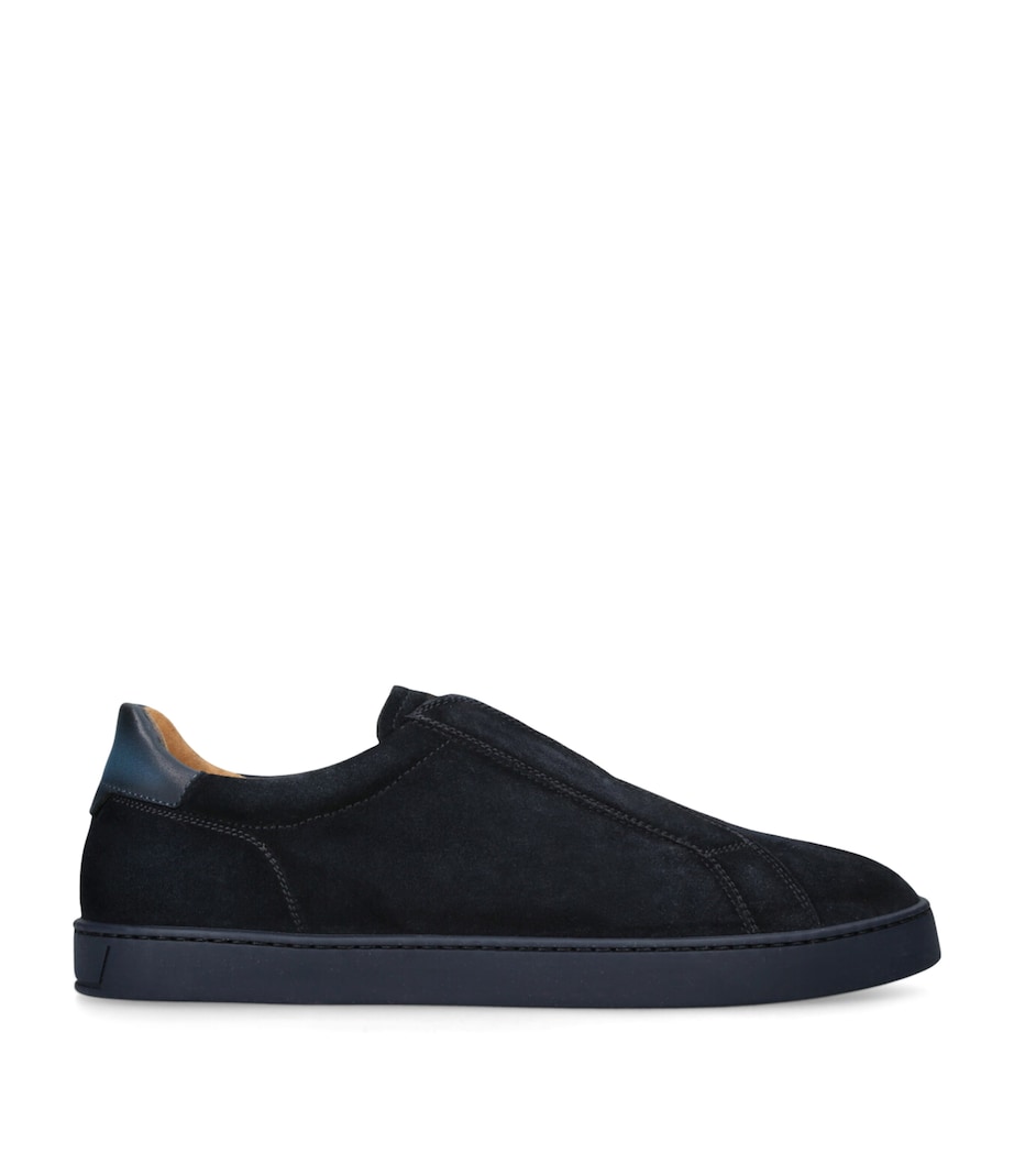 Leather Slip-On Sneakers NAVY Image 1