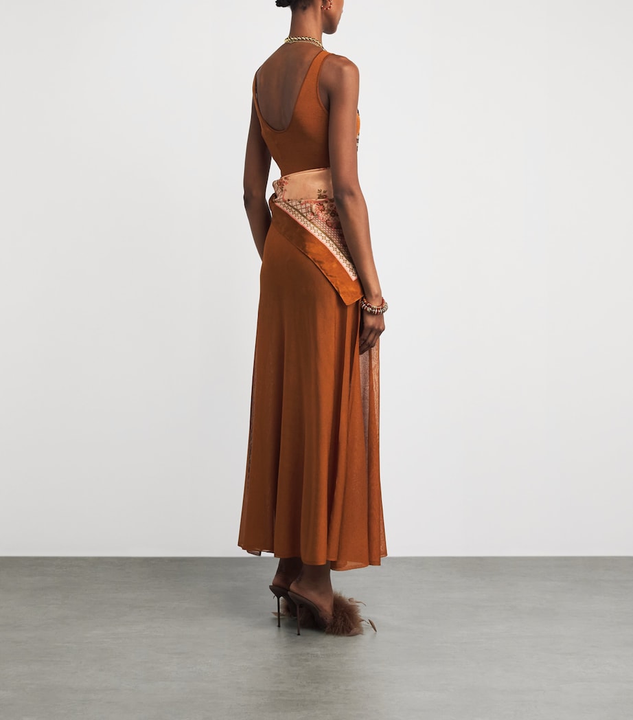 Zimmermann Scarf-Detail Maxi Dress Tan/print Image 4