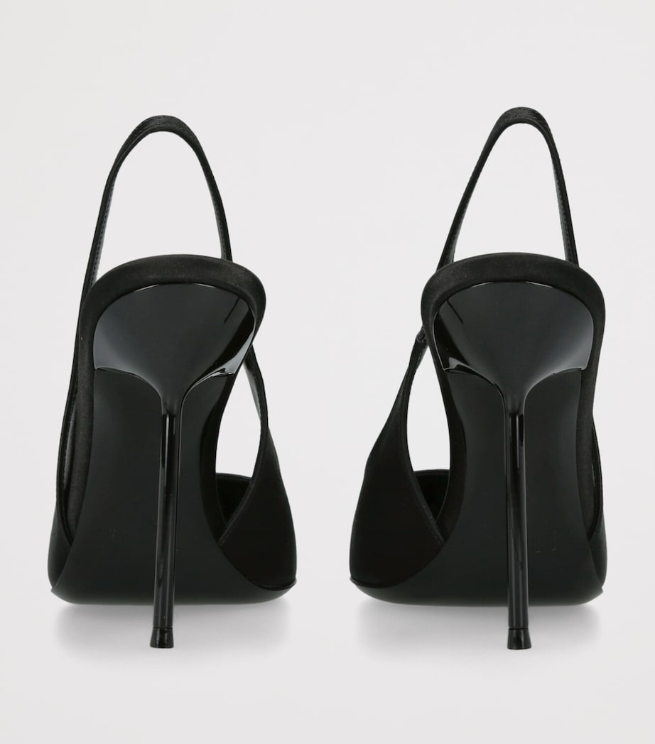 Satin Lidia Slingback Pumps 105 BLACK Image 2