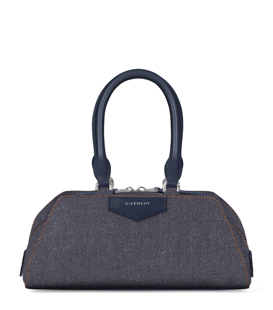 Mini Denim Antigona East-West Top-Handle Bag INDIGO BLUE Image 1