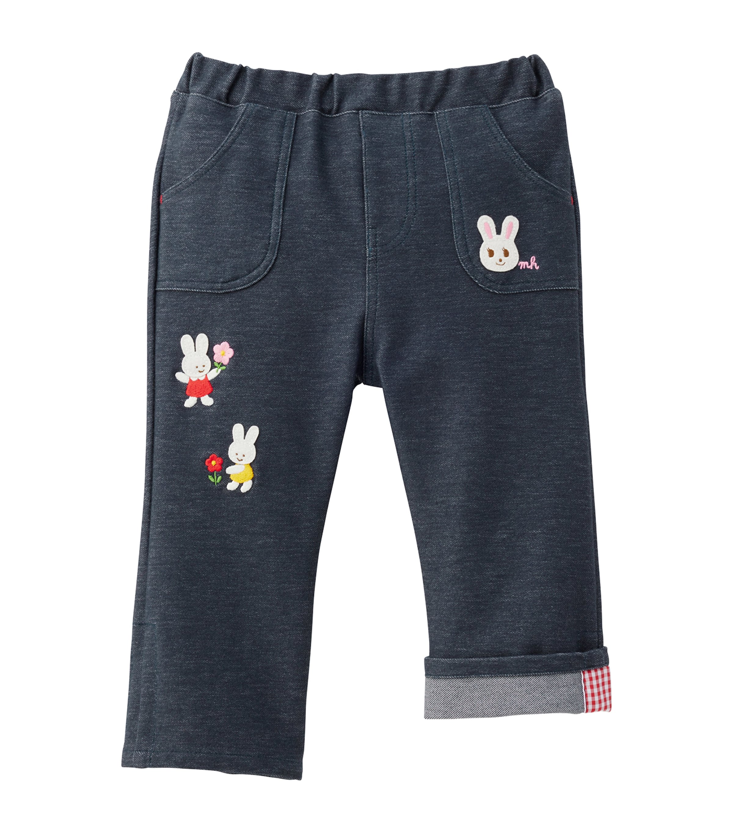 Miki House Kids' Usako And Friends Trousers In Navy