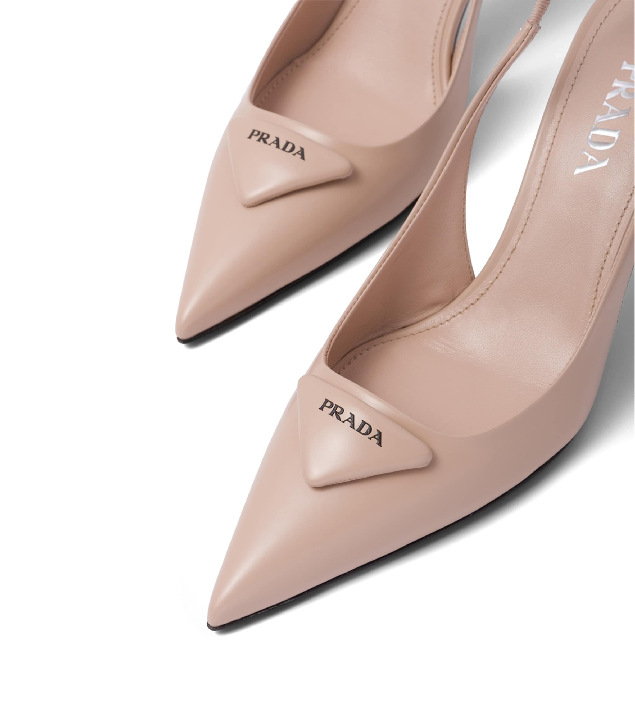 Prada Brushed Leather Slingback Pumps 75 Harrods UK