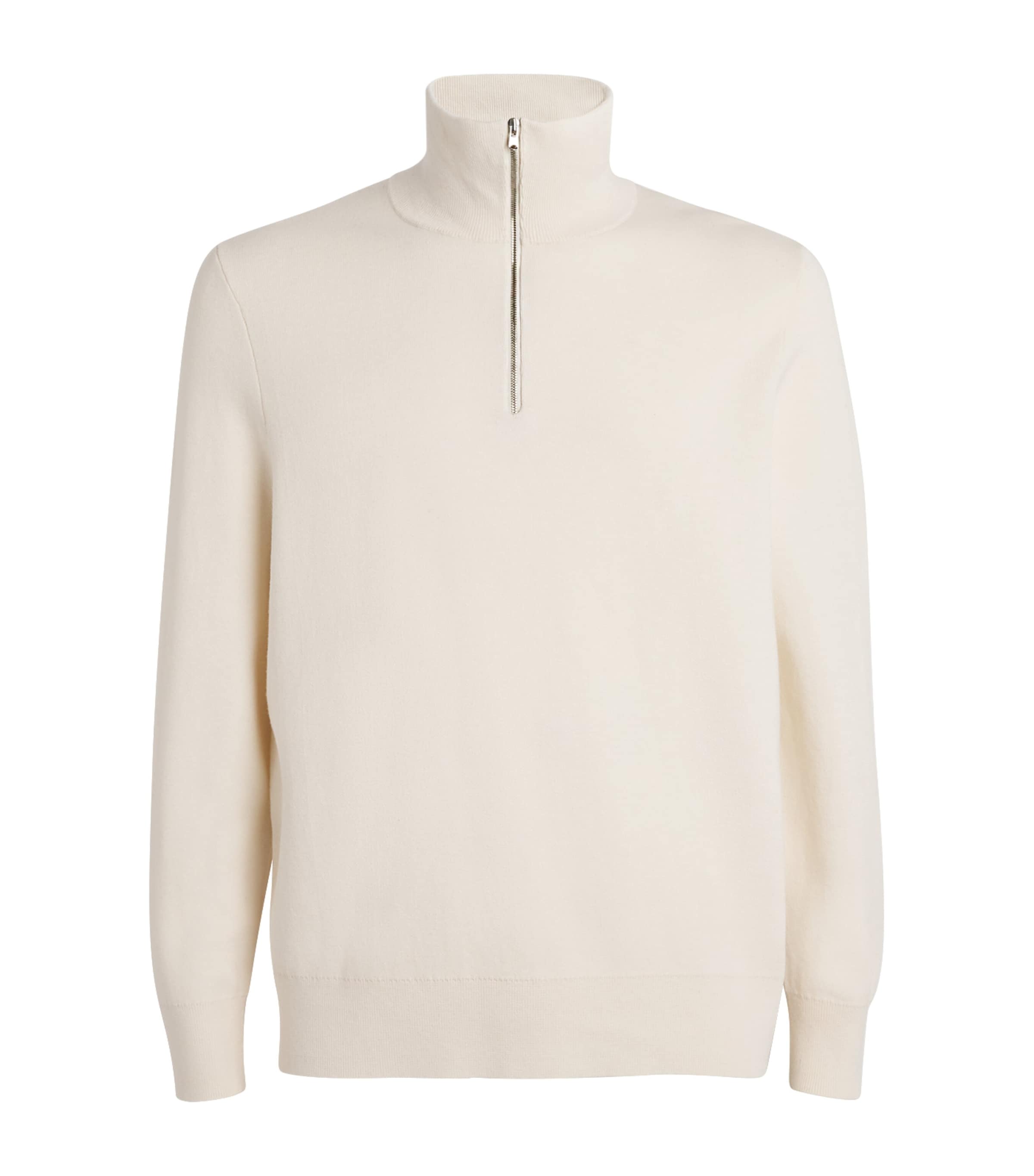 Sandro Wool Half-zip Sweater In Beige
