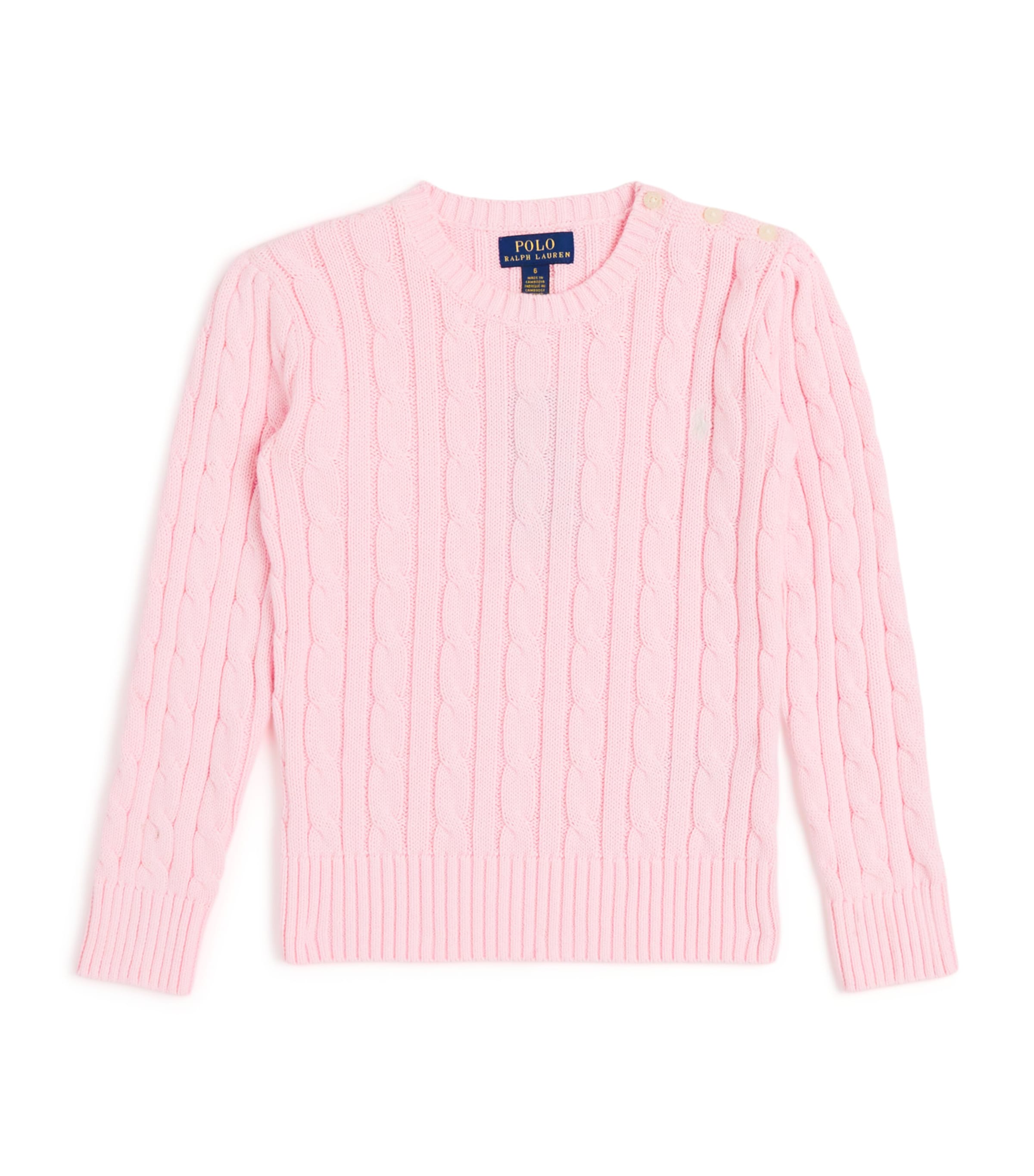 Ralph Lauren Kids' Cotton Cable-knit Sweater In Pink