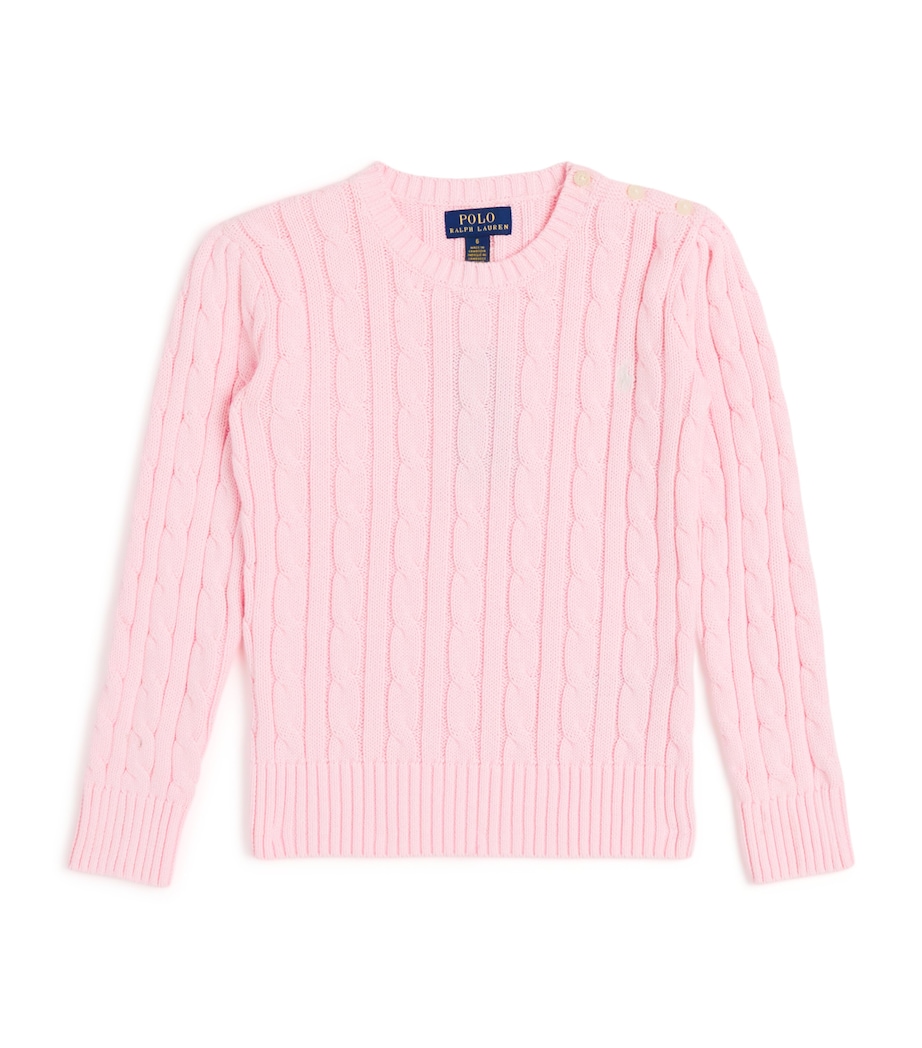 Cotton Cable-Knit Sweater (2-6 Years) PINK Image 1