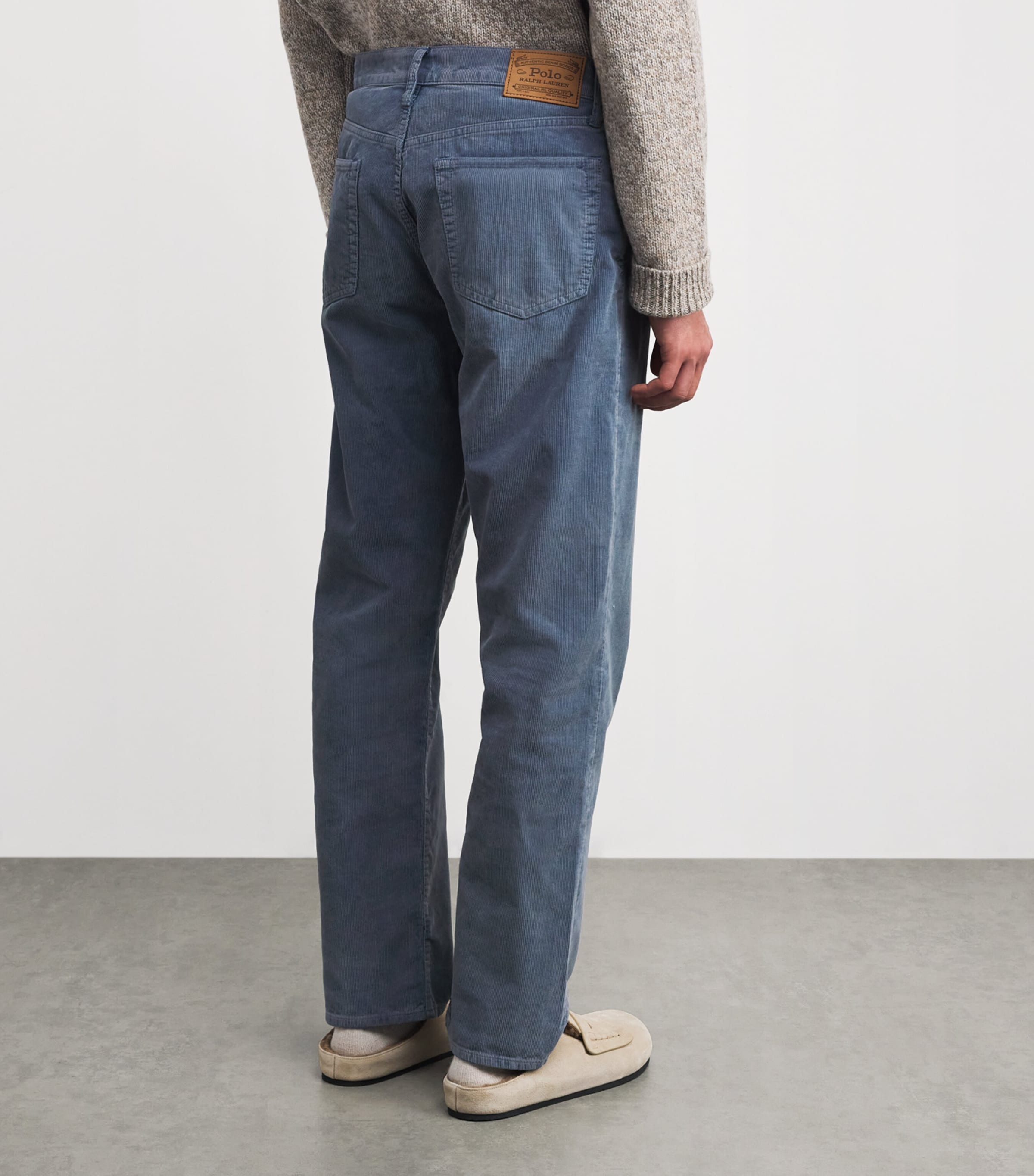 Cotton Corduroy Straight Fit Trousers FADED NAVY Image 4