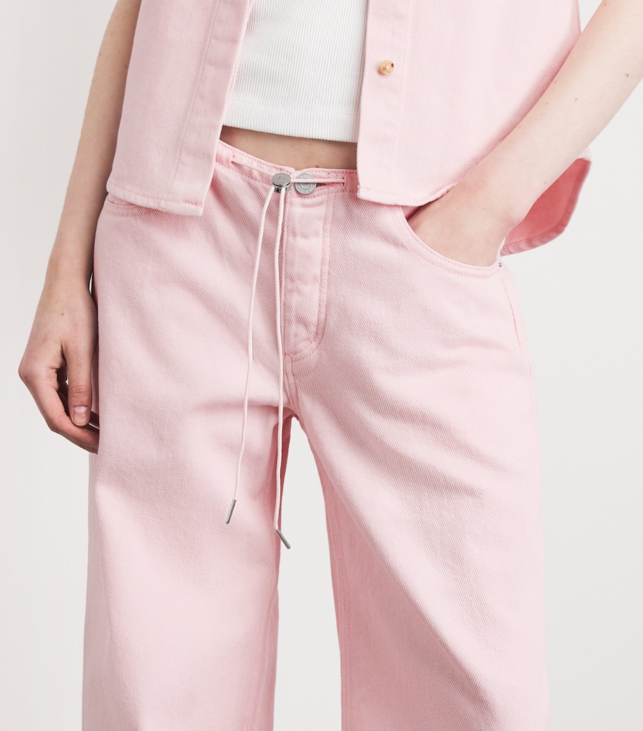 STILL HERE Womens Cool Wide-Leg Jeans Pink Image 3