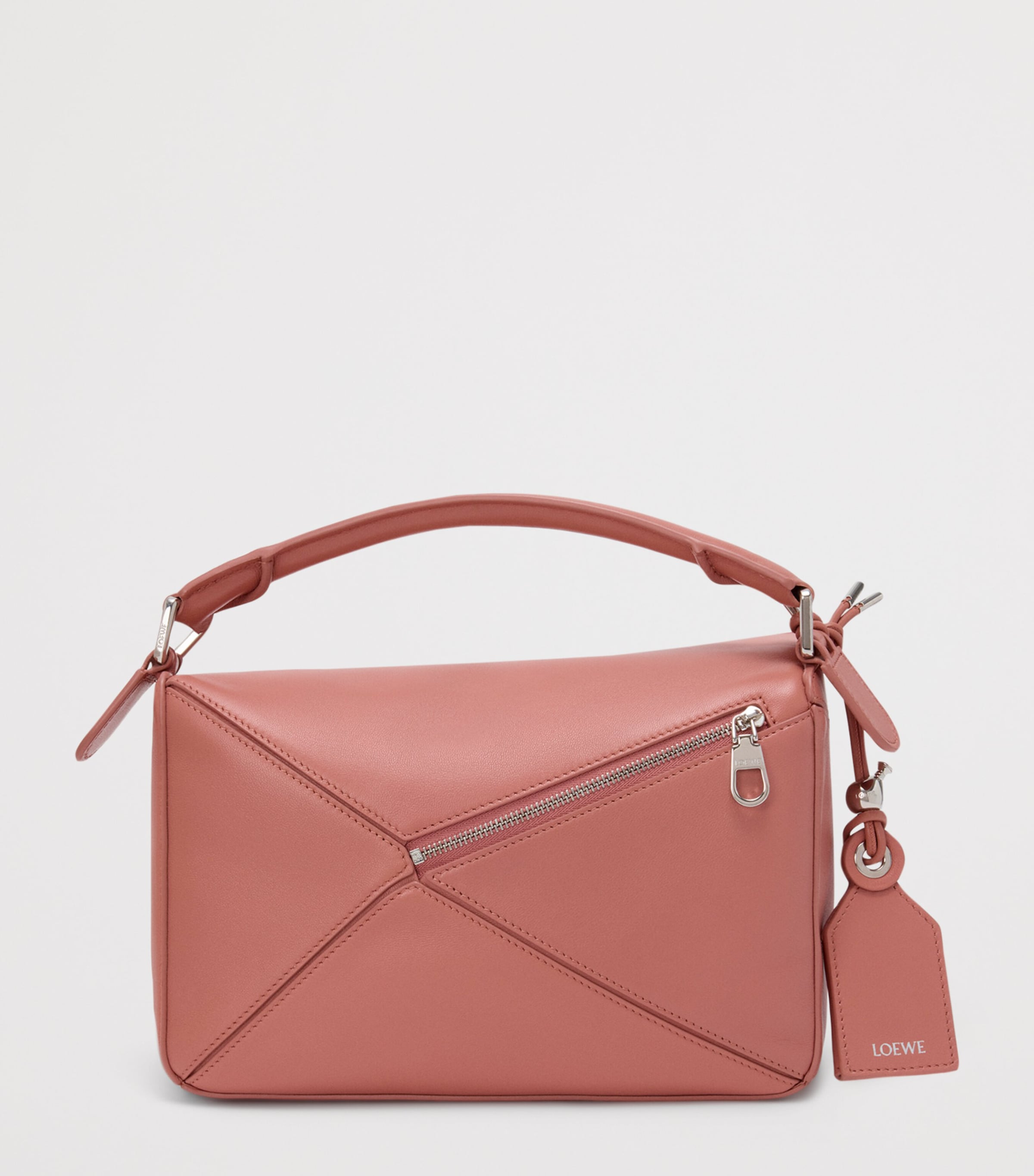 LOEWE Small Leather Featherlight Puzzle Top-Handle Bag Blush Image 5